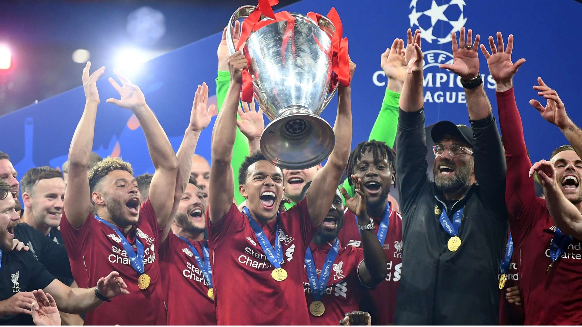 Trent Alexander-Arnold Champions League trophy