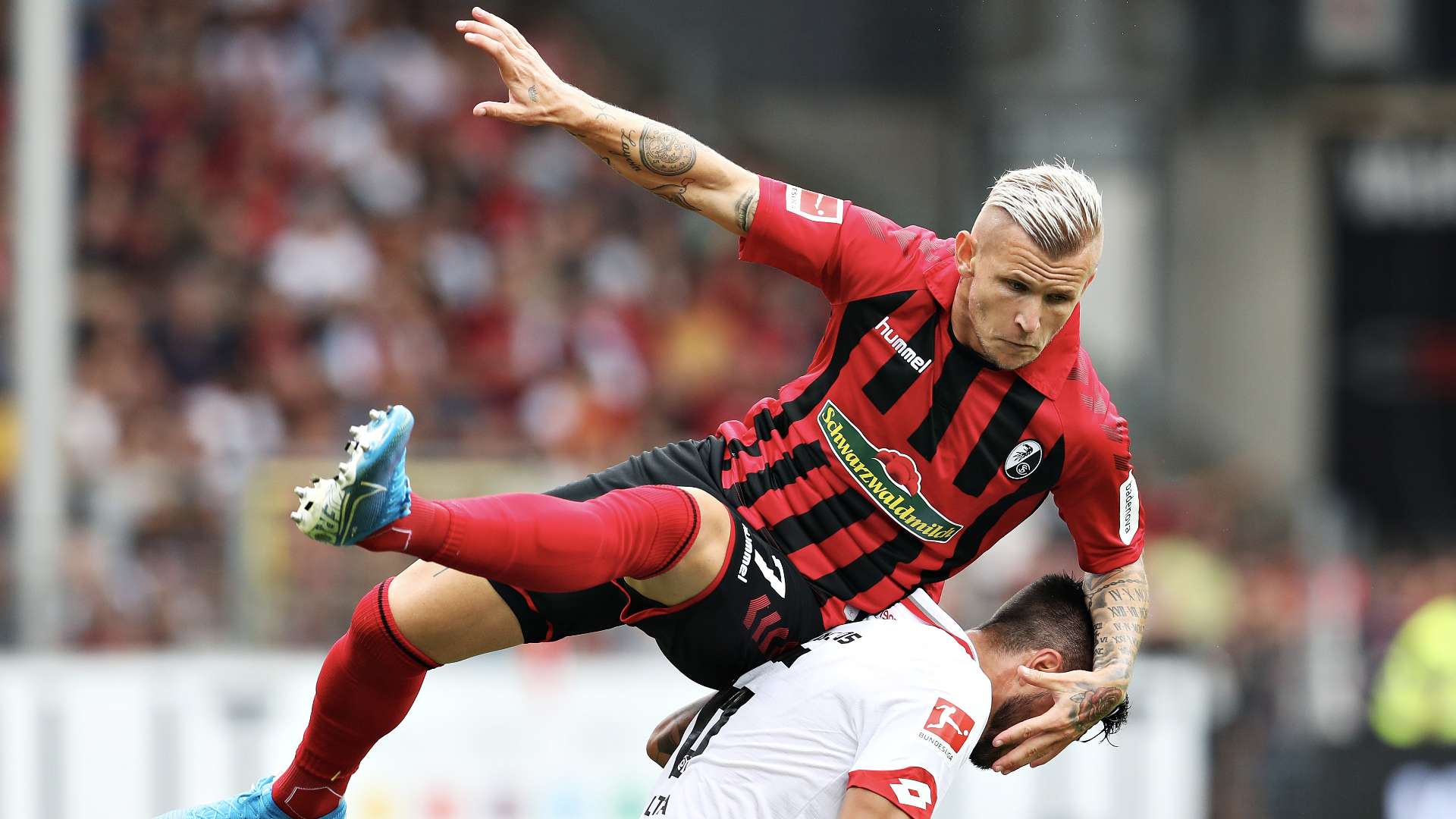Jonathan Schmid (SC Fribourg) face à Mayence, 1ère journée de Bundesliga, le 17 août 2019