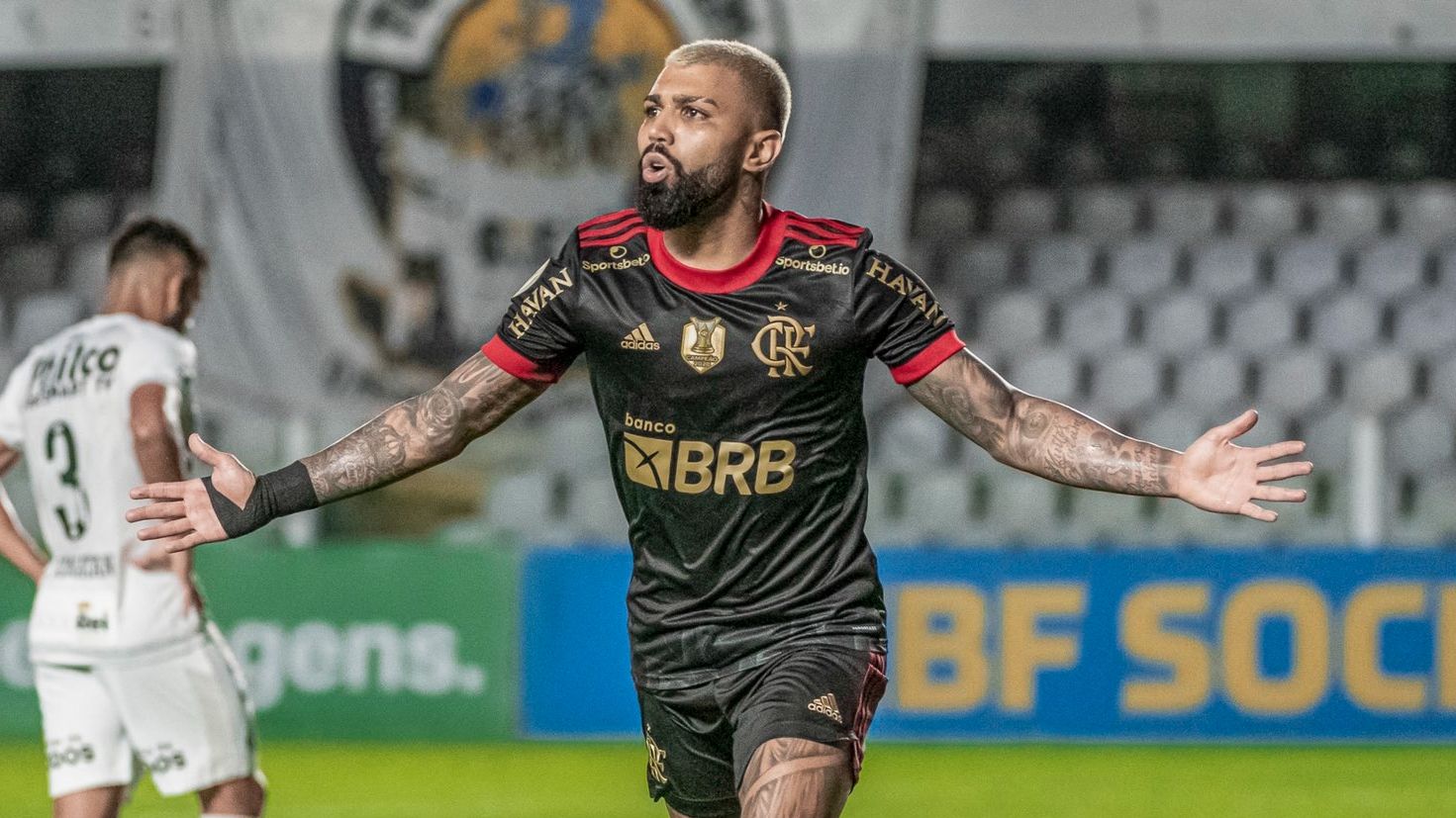 Gabigol - Santos 0 x 4 Flamengo - 28 08 2021 - Brasileirão 2021
