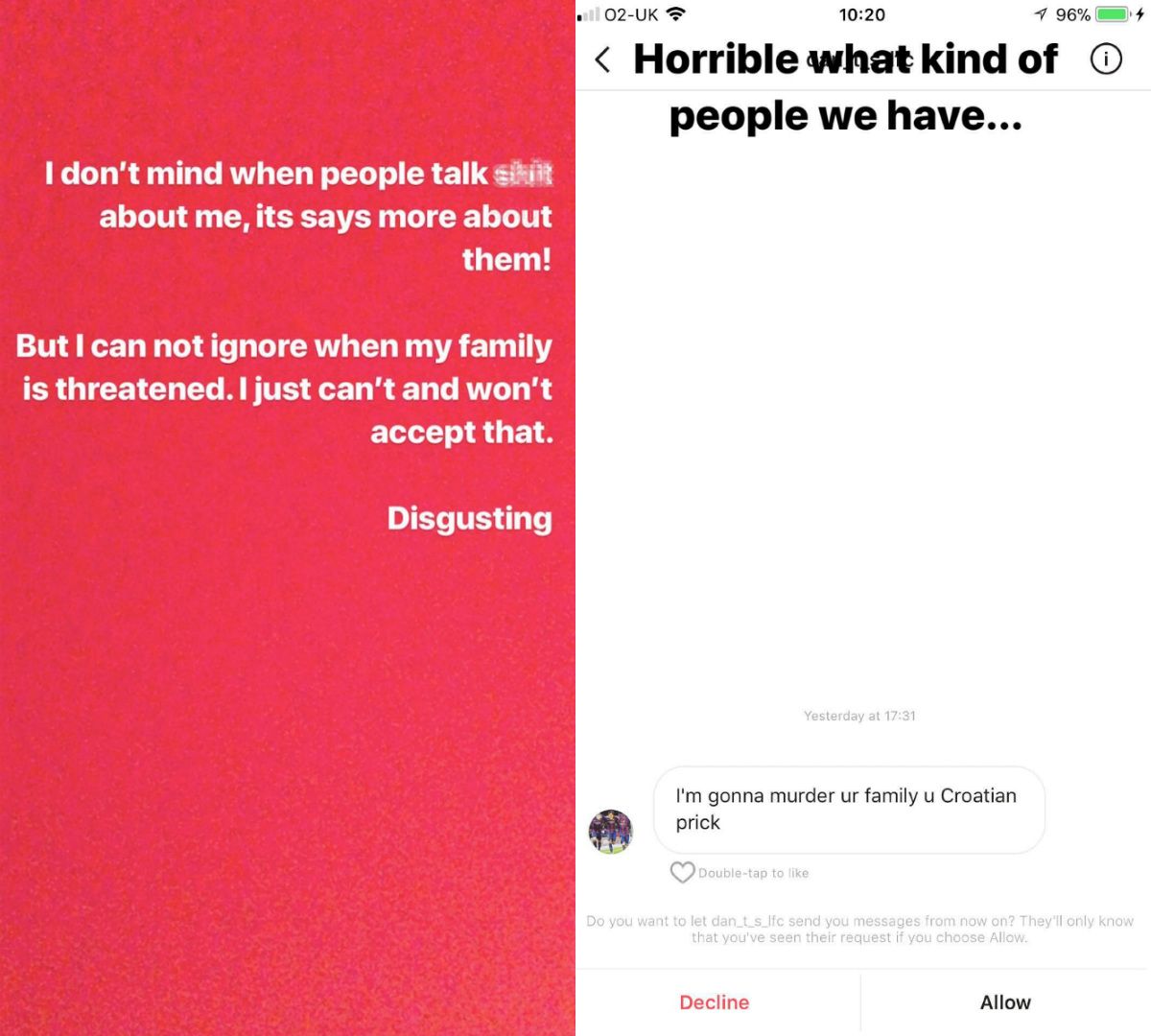 Dejan Lovren Death Threat