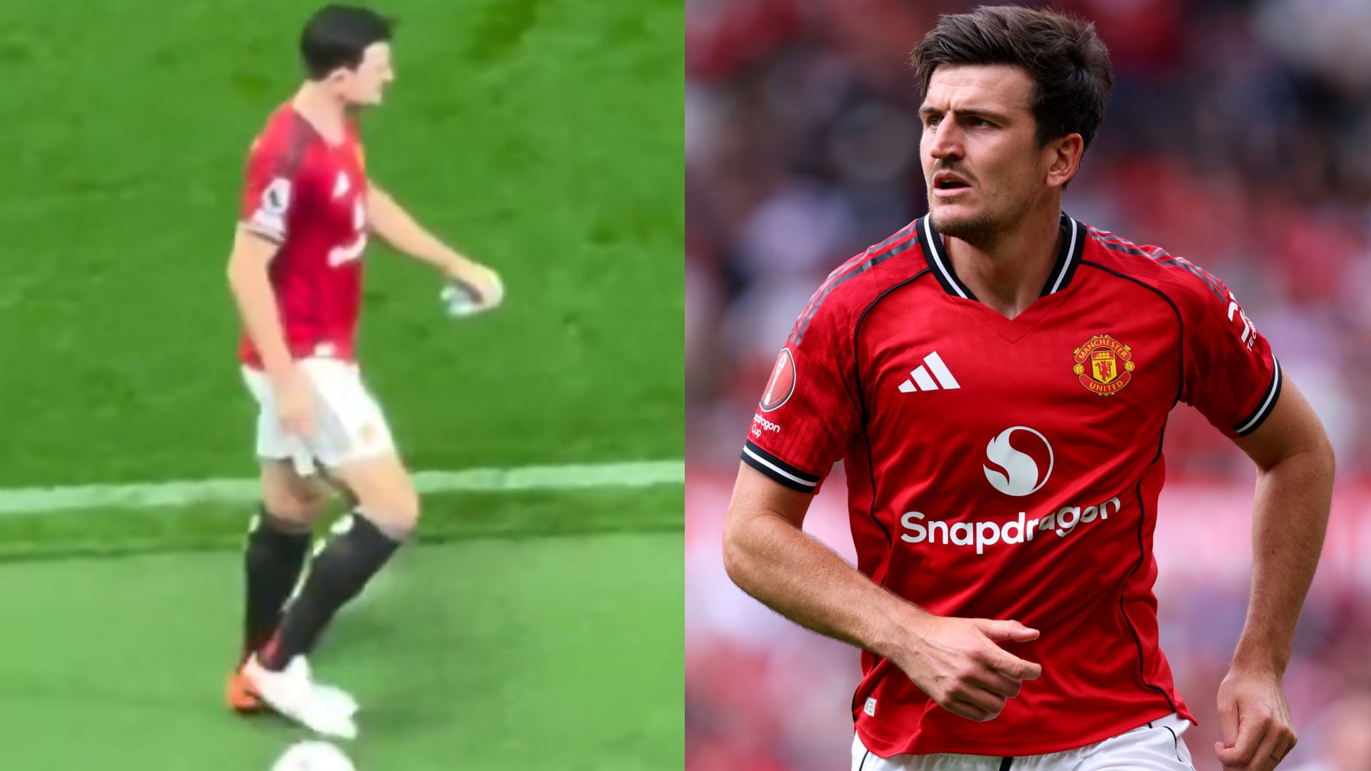 Harry Maguire Manchester United Chelsea ball kick 2025-26