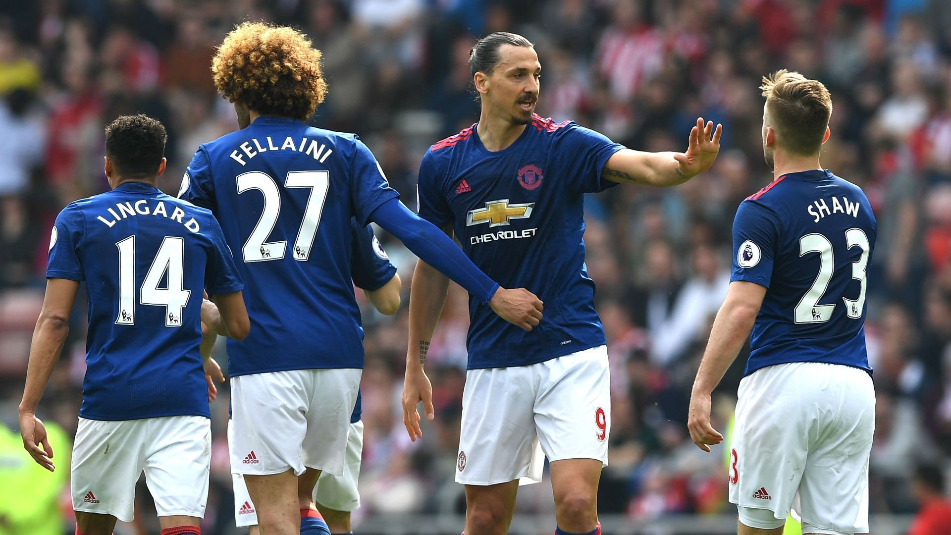 Zlatan Ibrahimovic Manchester United celebrate