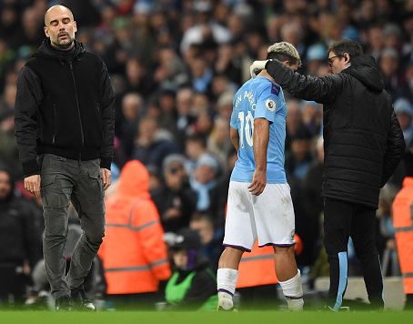 Pep Guardiola Sergio Aguero