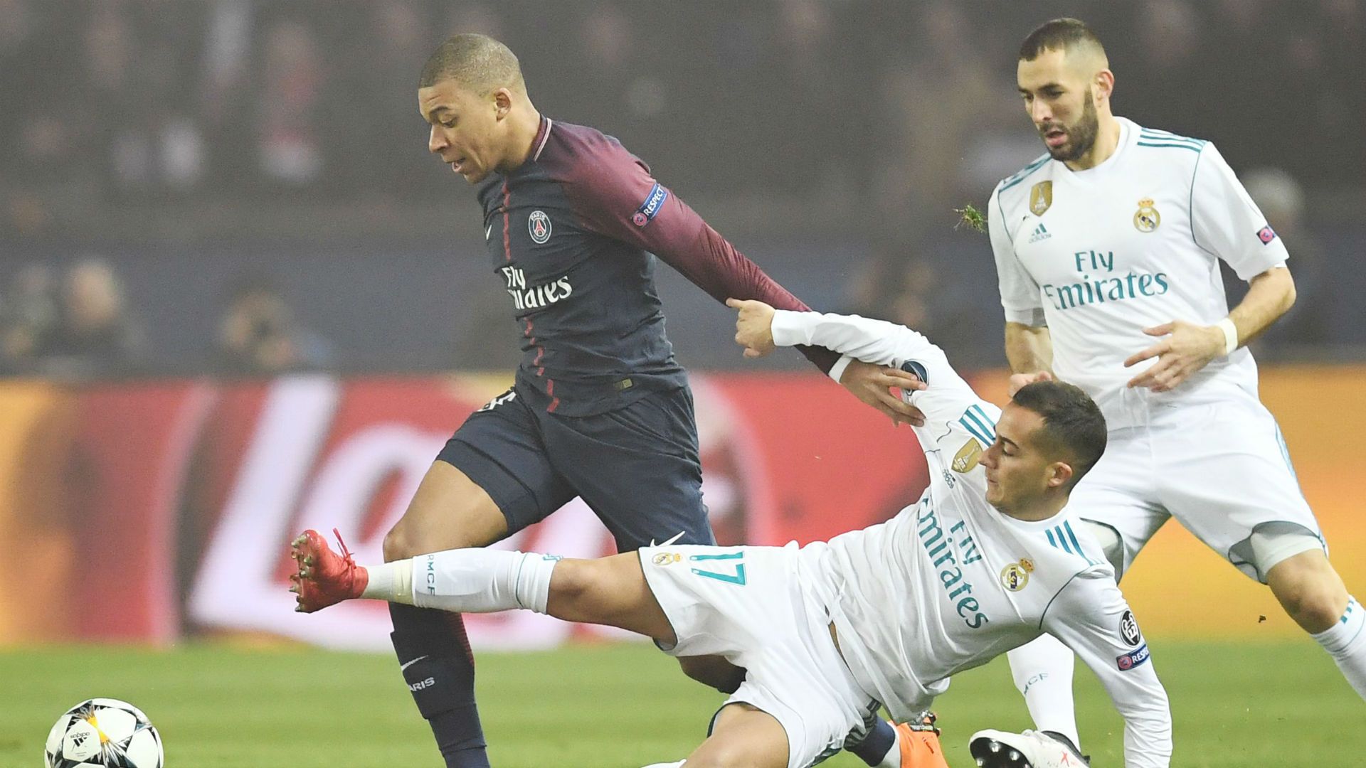 Kylian Mbappe Lucas Vazquez PSG Real Madrid Champions League 06032018