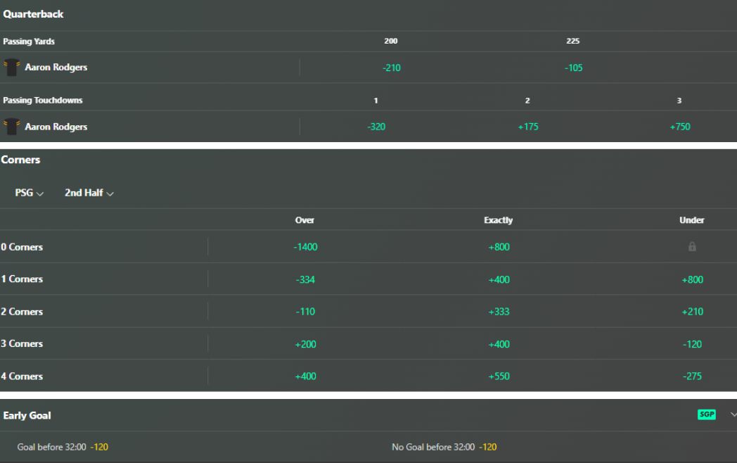 prop betting odds nfl