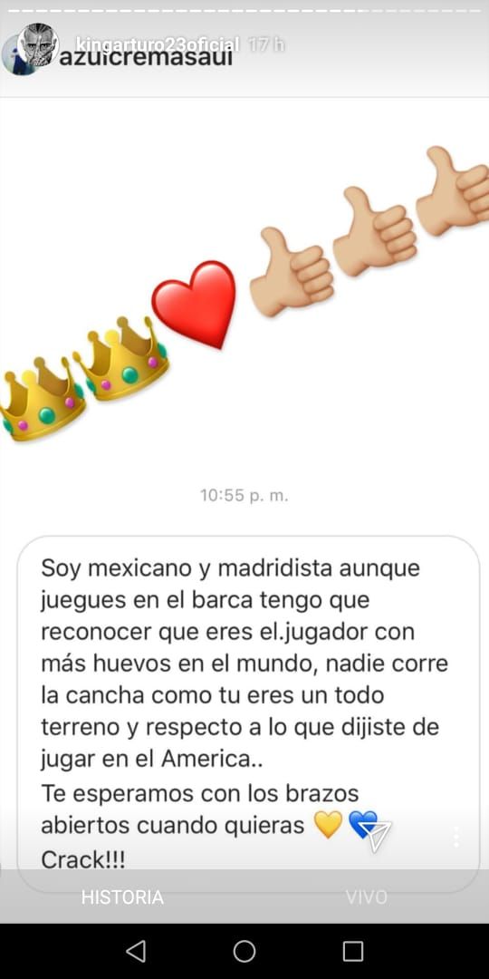 Arturo Vidal Mensaje Instagram