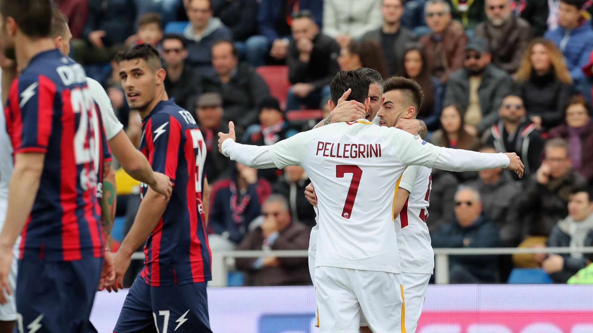 Roma celebrates El Shaarawy vs. Crotone