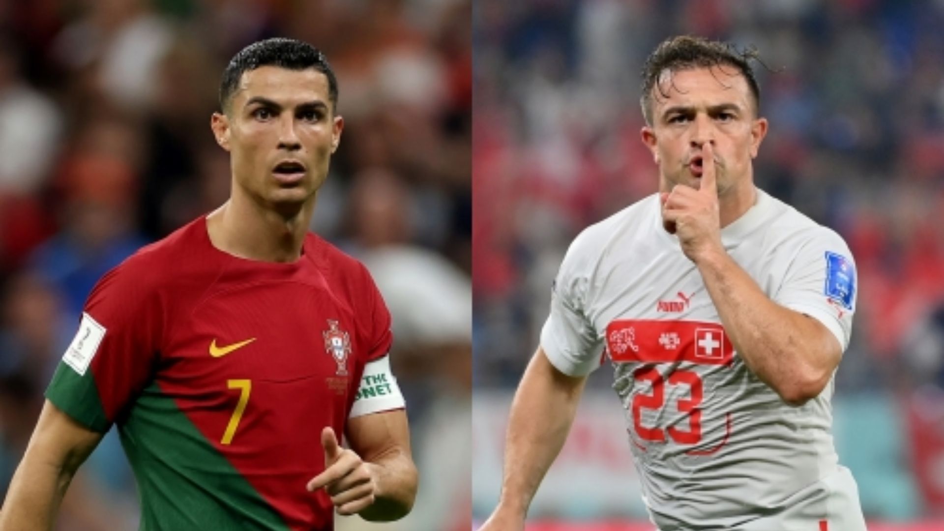 Cristiano Ronaldo Portugal Xherdan Shaqiri Switzerland