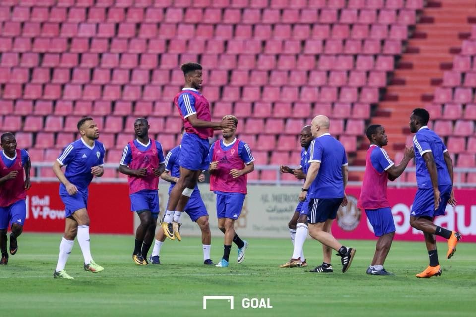 Gabon NT training at Rajamangala Stadium, Bangkok