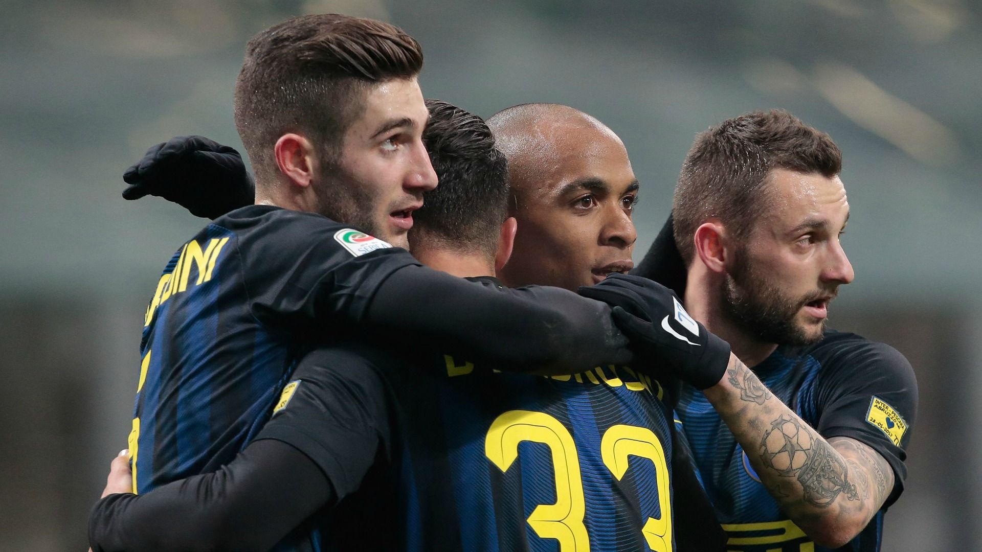 Inter celebrating Inter Pescara Serie A