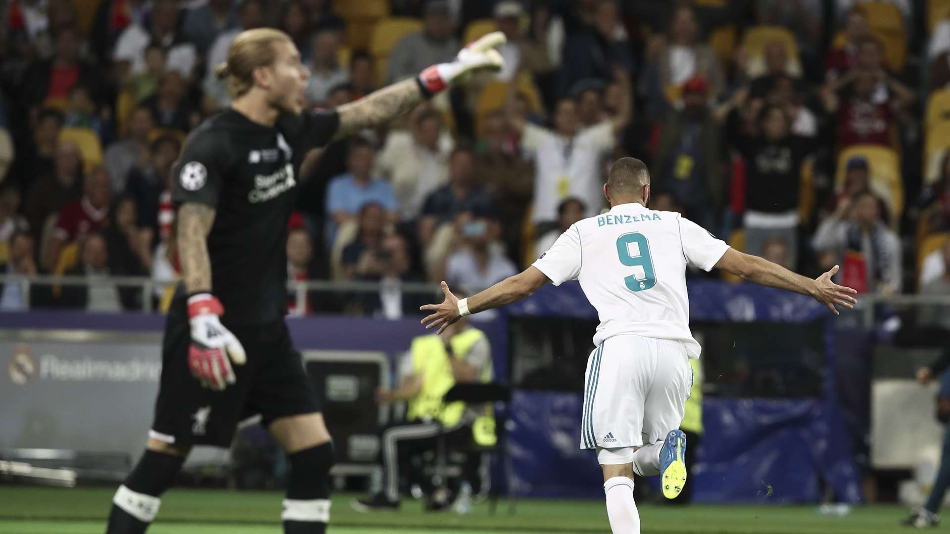 Benzema goal Karius Real Madrid Liverpool Champions League final 26052018