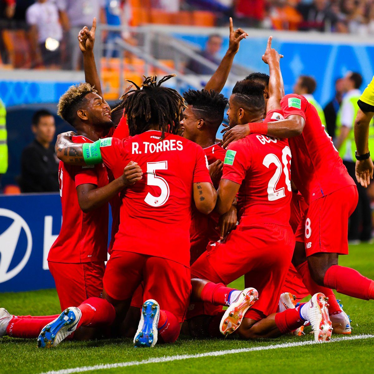 فرحة لاعبو بنما بهدفهم في تونس