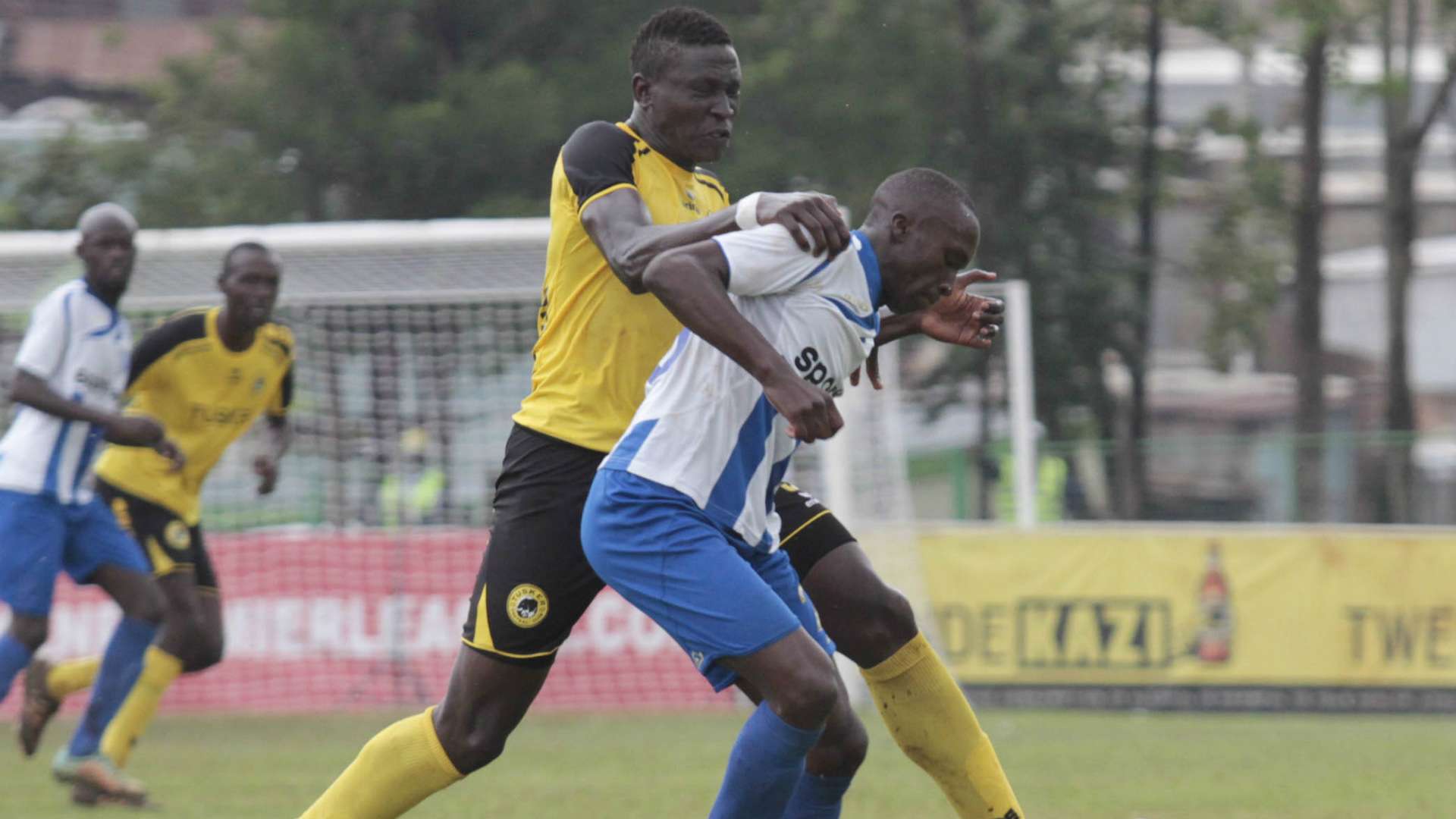 LAWRENCE KASADHA of Tusker MARVIN OMONDI Nabwire of AFC Leopards.