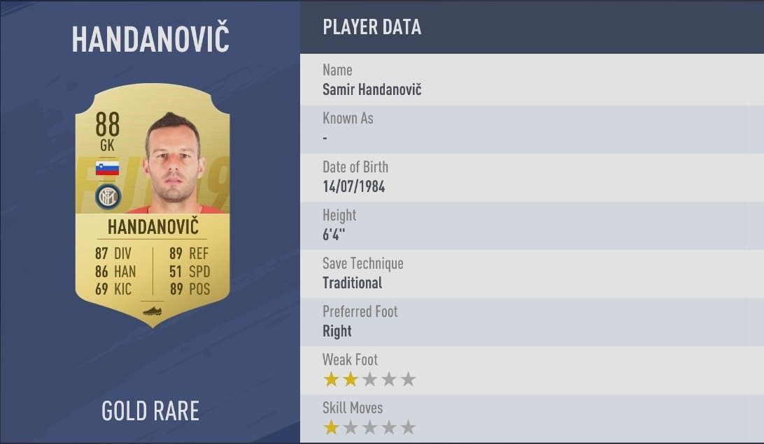 FIFA 19 7 Handanovic