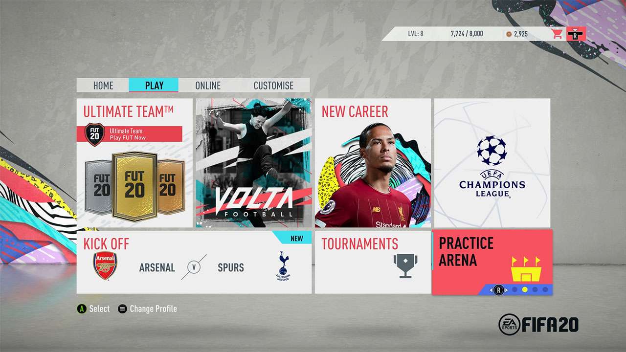 FIFA 20 Menu