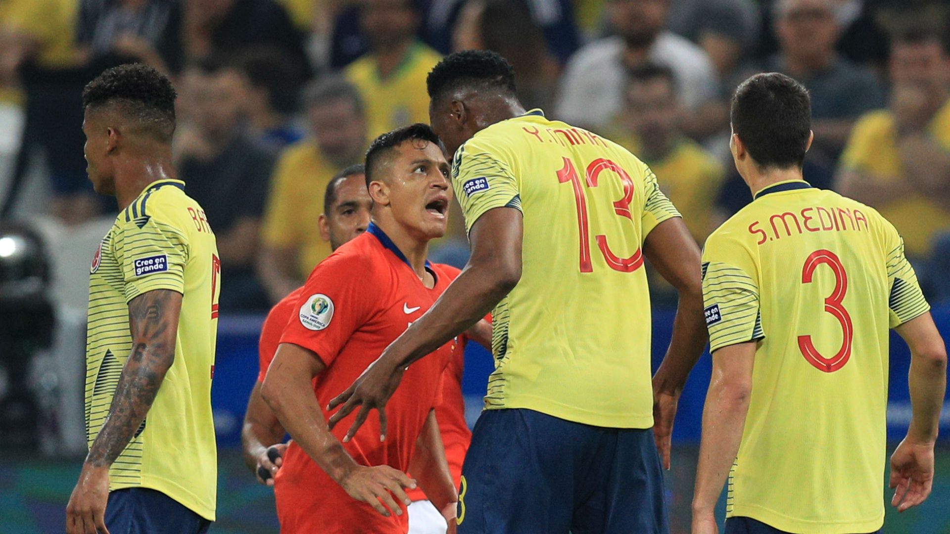 Alexis Sánchez Chile - Yerry Mina Colombia Copa América 2019