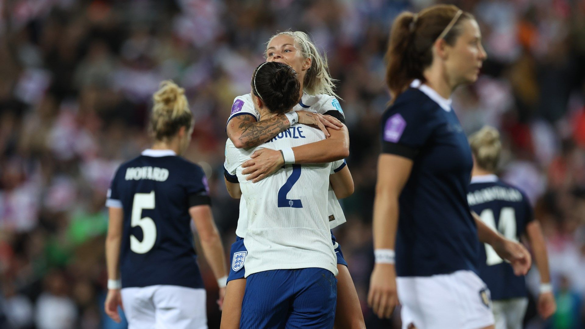 Rachel Daly Lucy Bronze England vs Scotland 2023