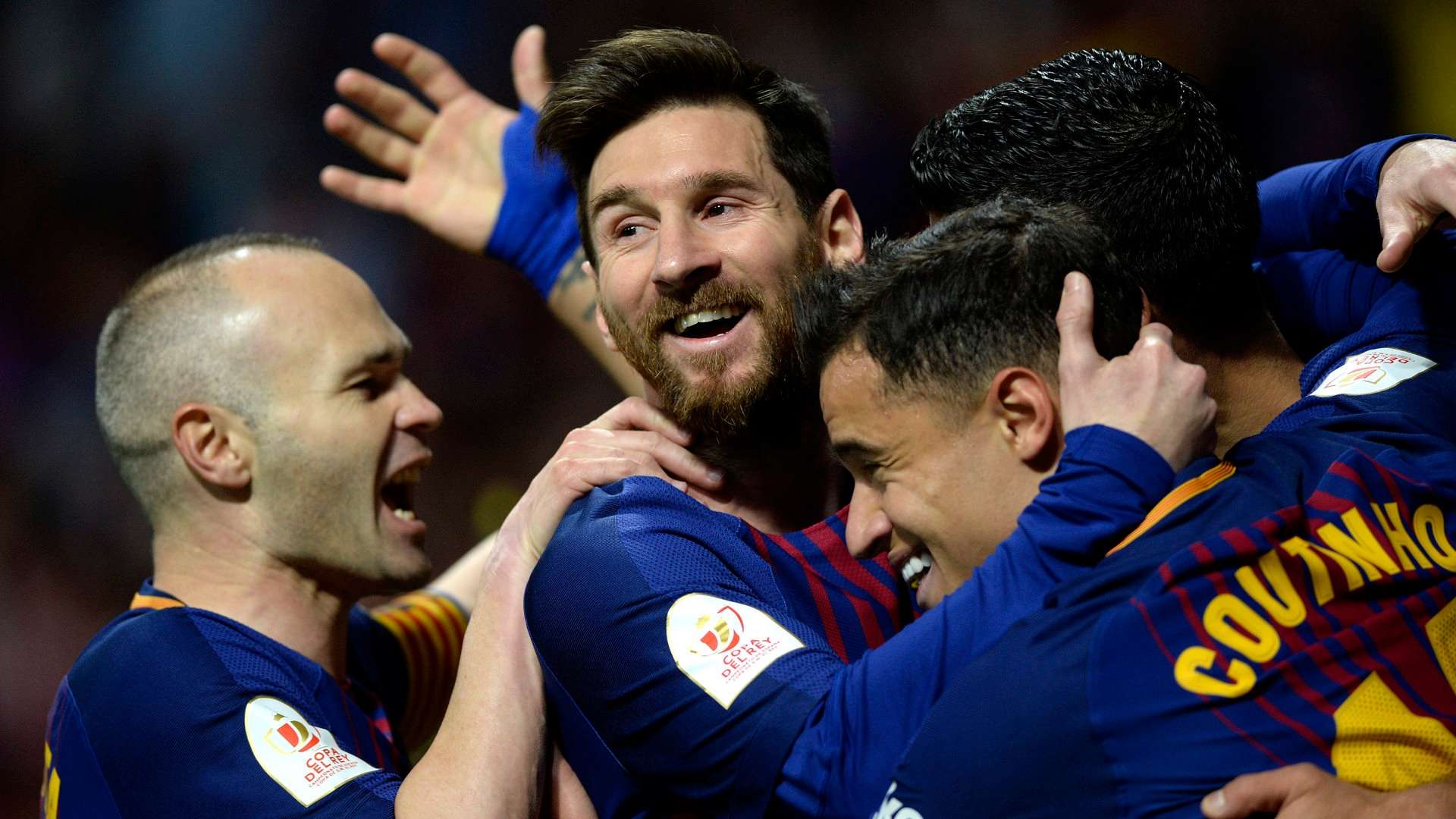 Coutinho Messi Iniesta Sevilla Barcelona 21042018 Copa del Rey final