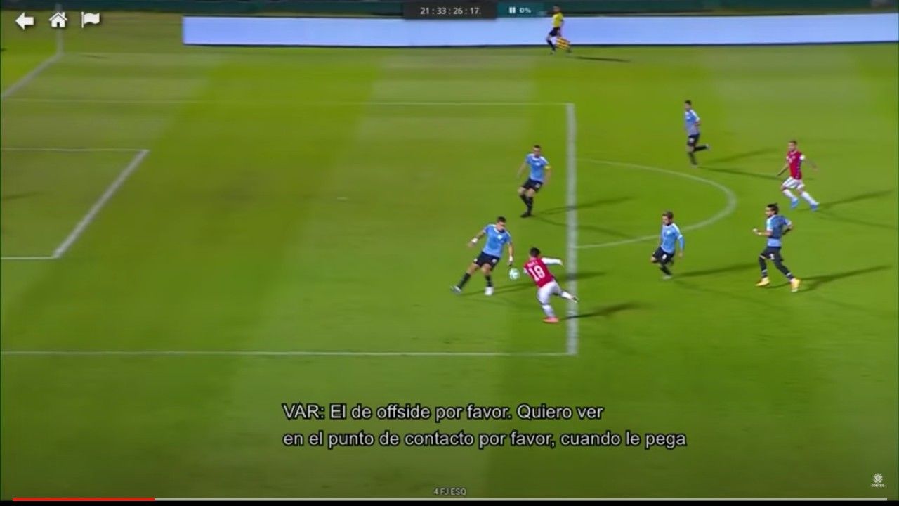 Penal Coates revisión VAR audio