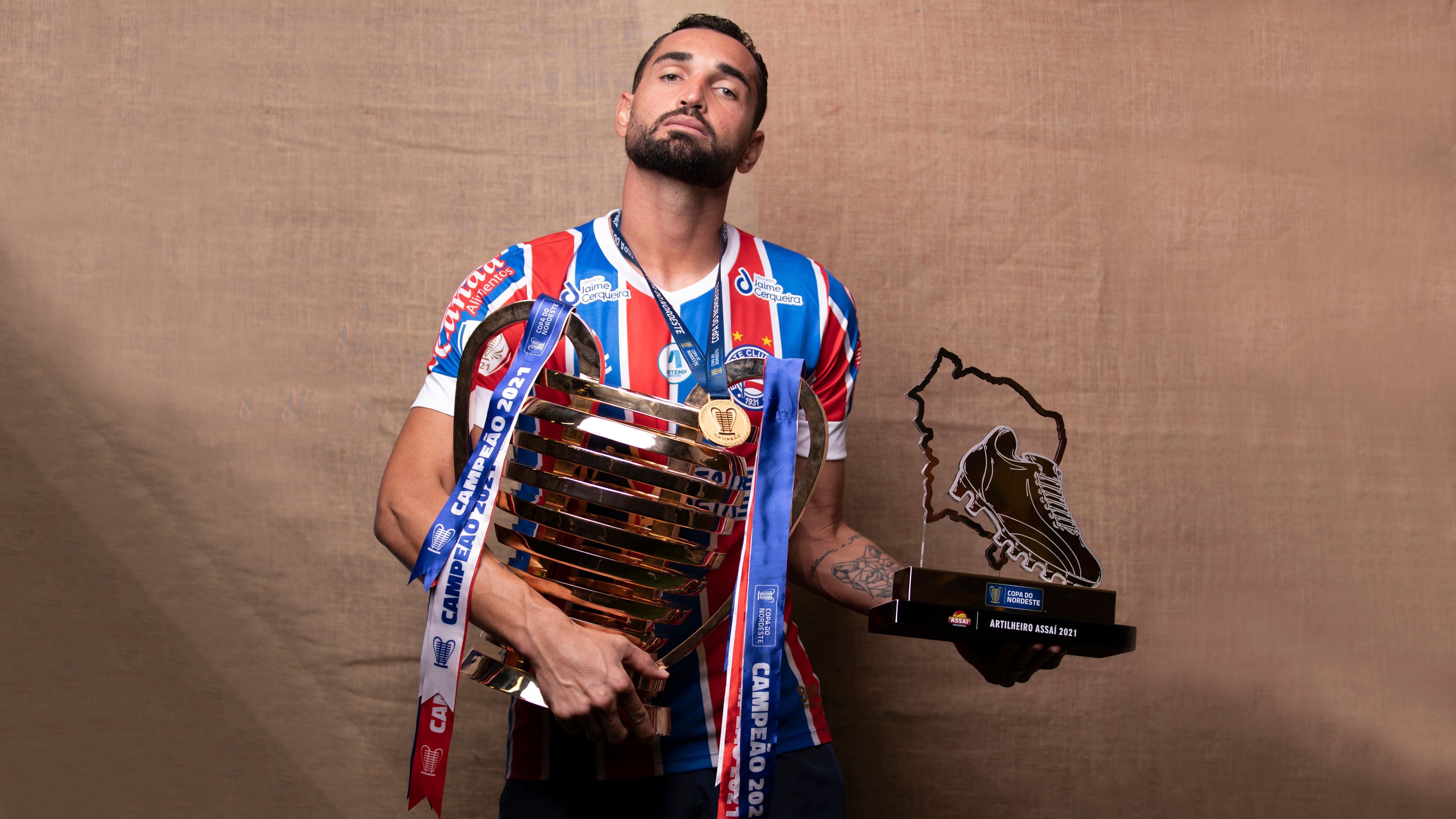 Gilberto campeão da Copa do Nordeste com o Bahia