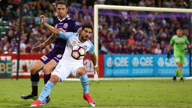 Bruno Fornaroli Dino Djulbic Perth Glory v Melbourne City A-League 16042017