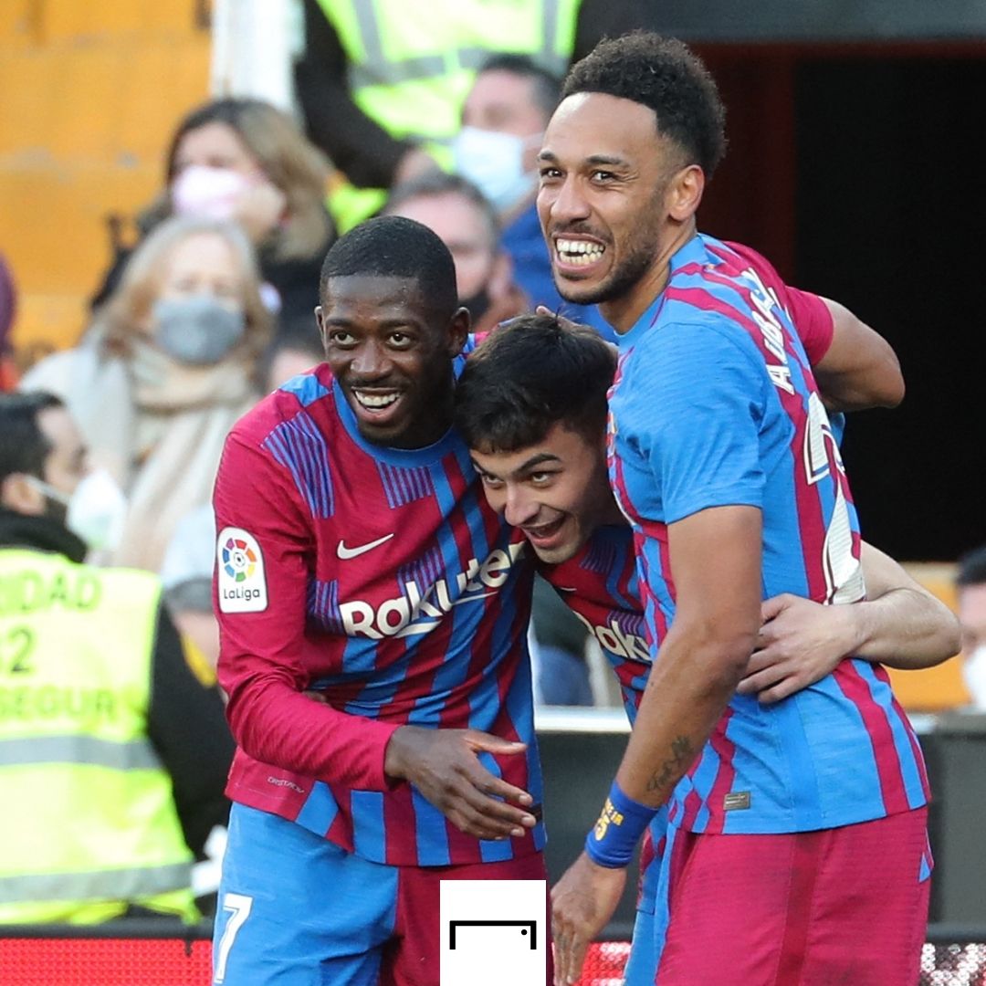 Pedri Aubameyang Dembele Barcelona La Liga 2021-22 GFX