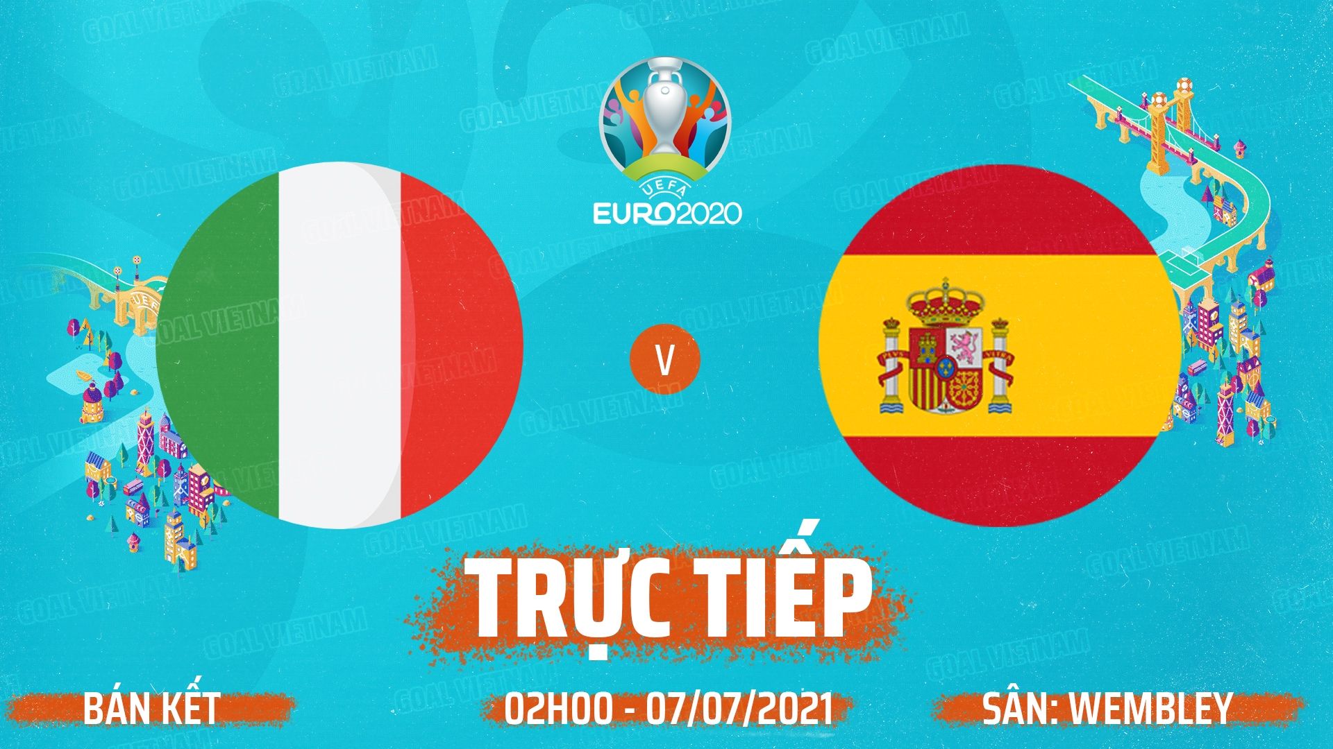 Live Italy vs Spain Euro 2020 GFX