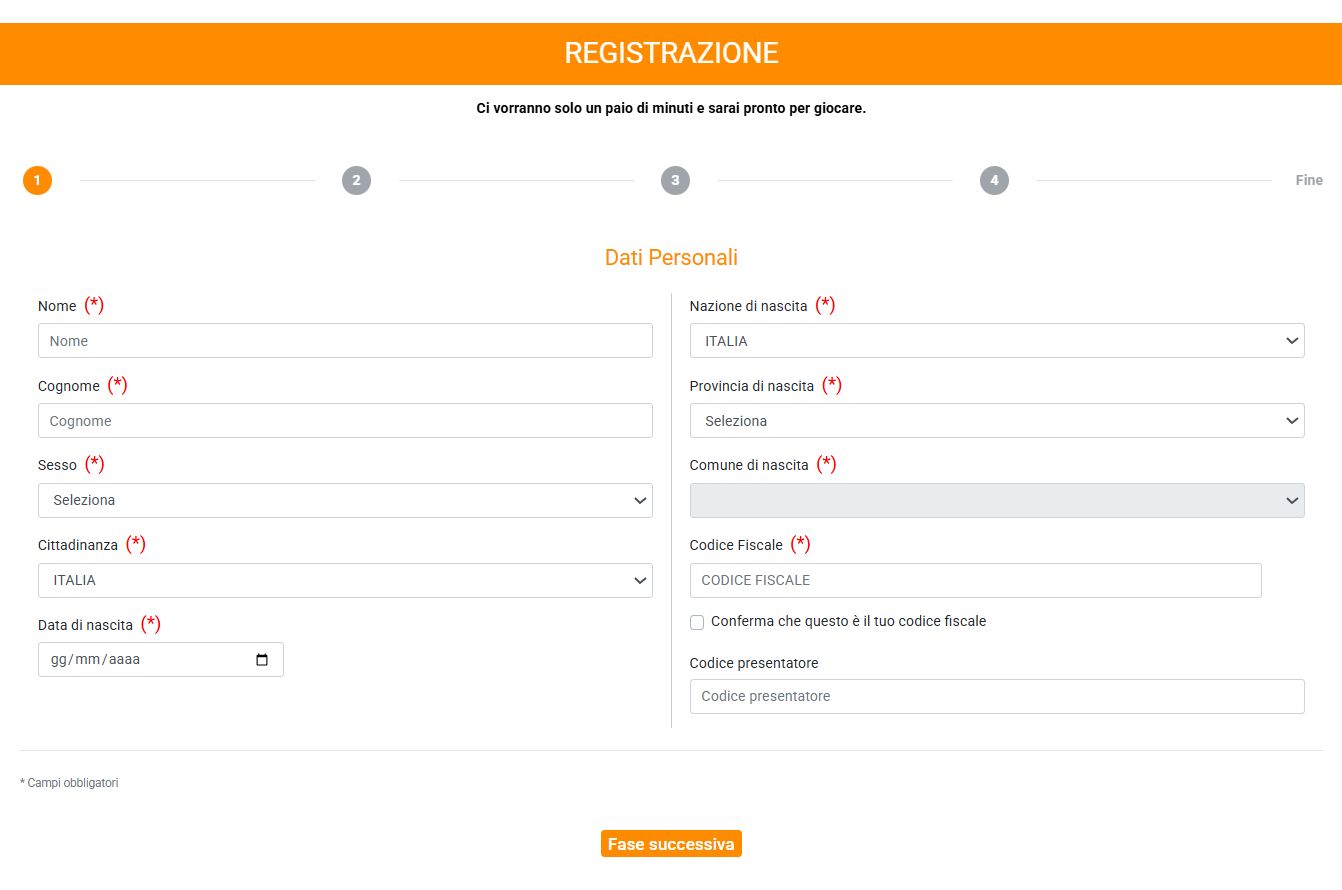 modulo registrazione vincitu