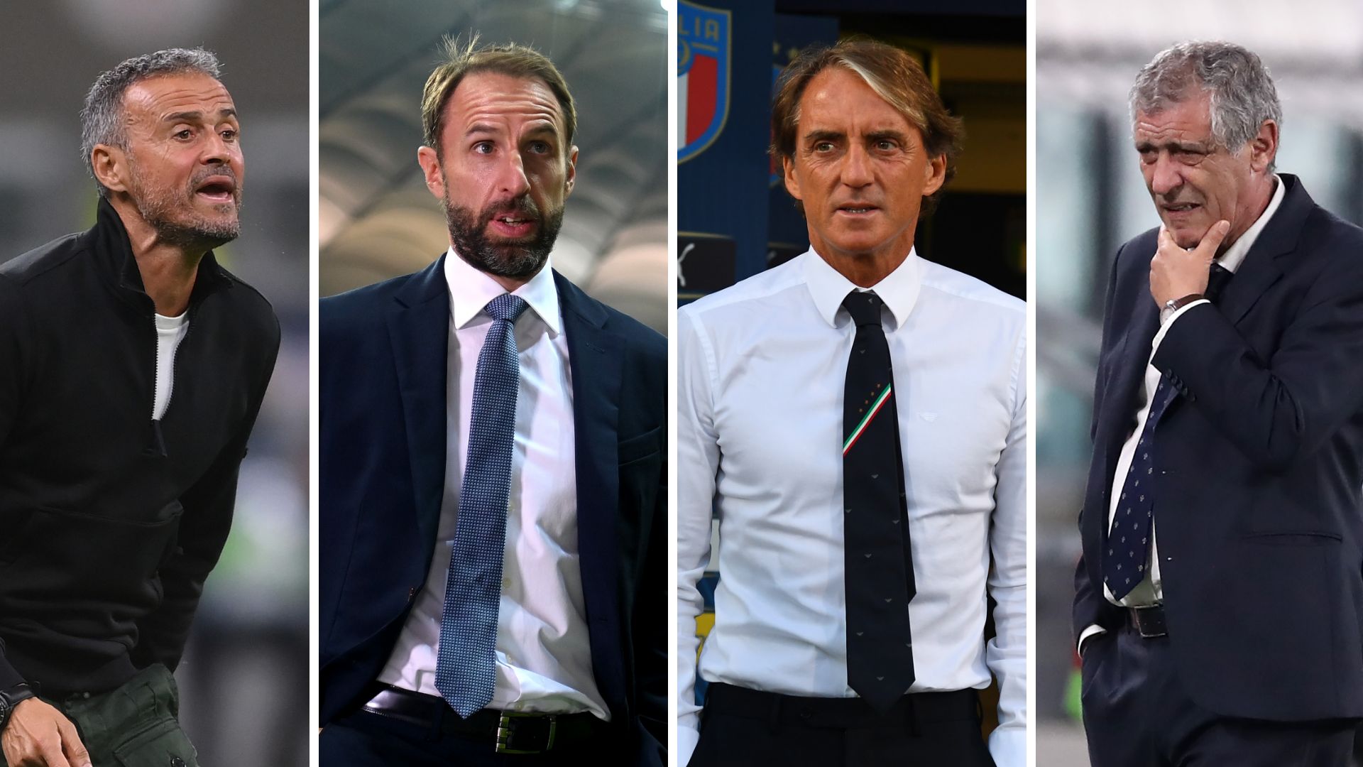 Luis Enrique, Gareth Southgate, Mancini y Fernando Santos