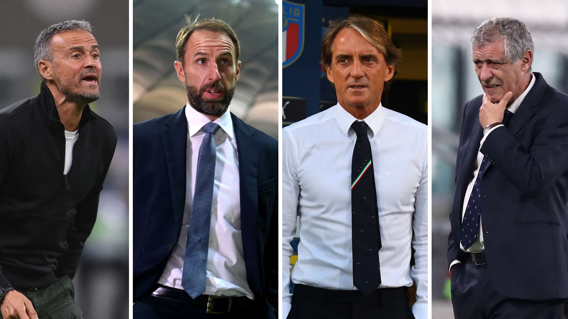 Luis Enrique, Gareth Southgate, Mancini y Fernando Santos