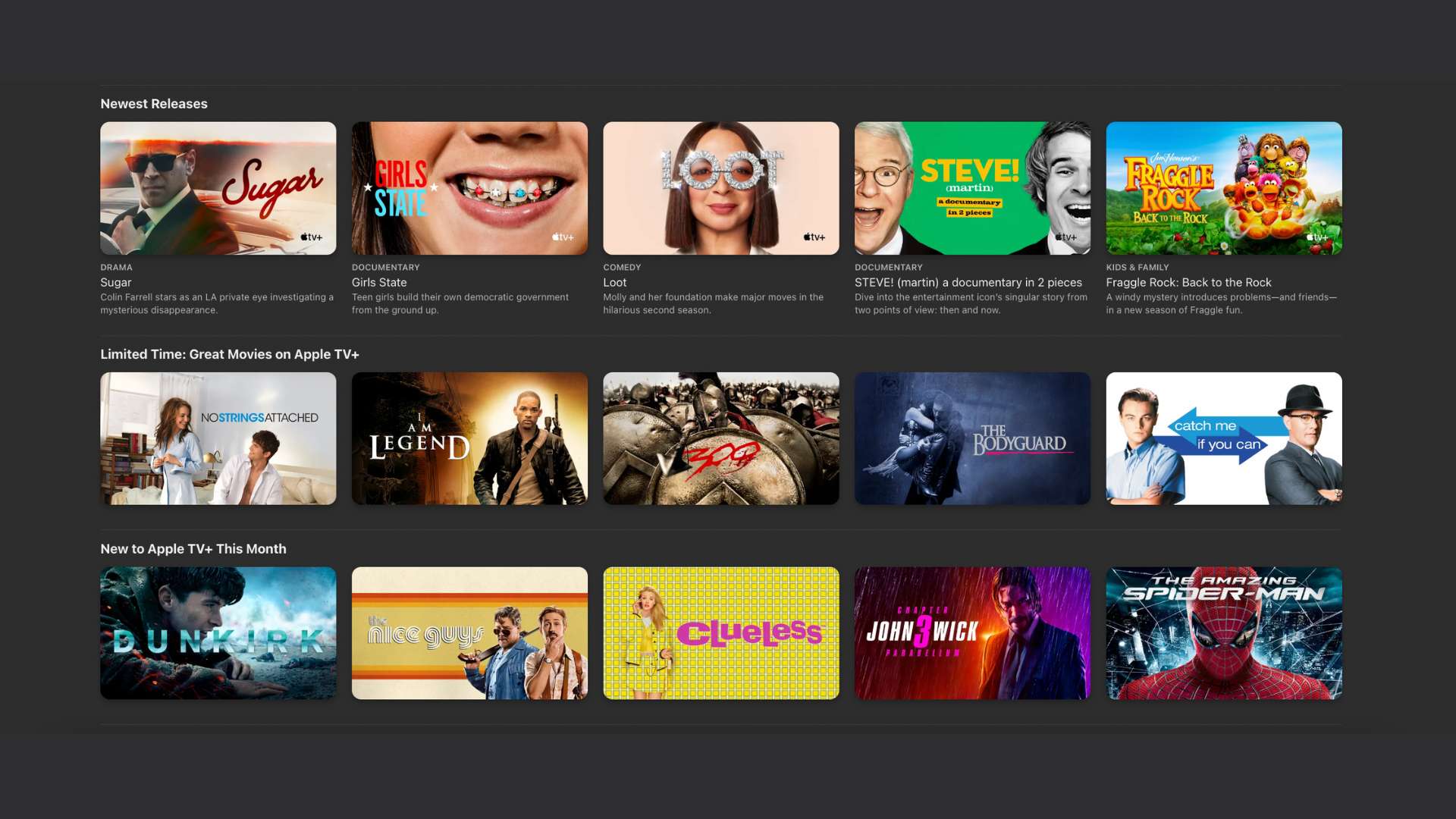 Apple TV+ Homepage