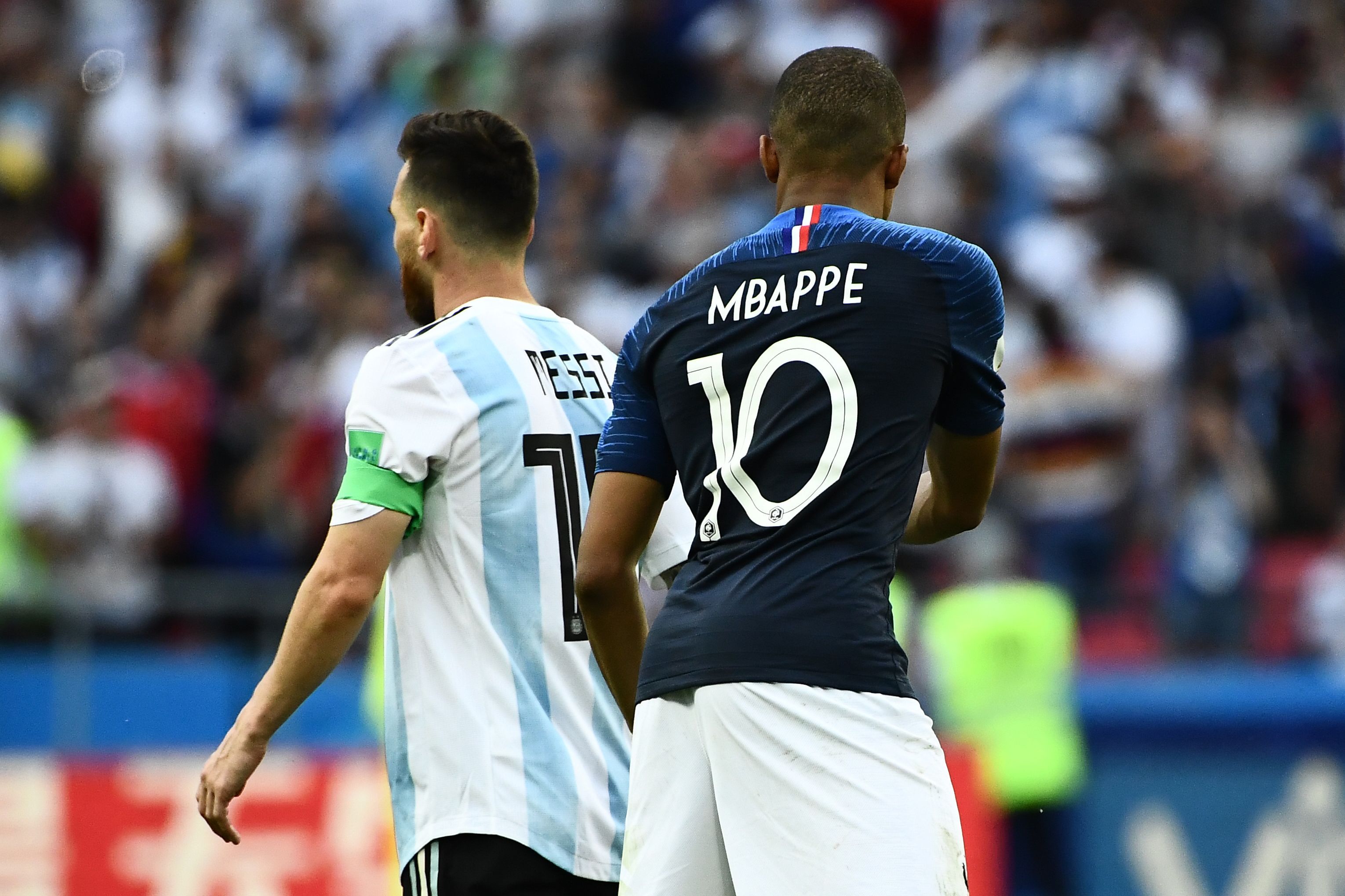 Lionel Messi Kylian Mbappe France Argentina World Cup 06/30/18