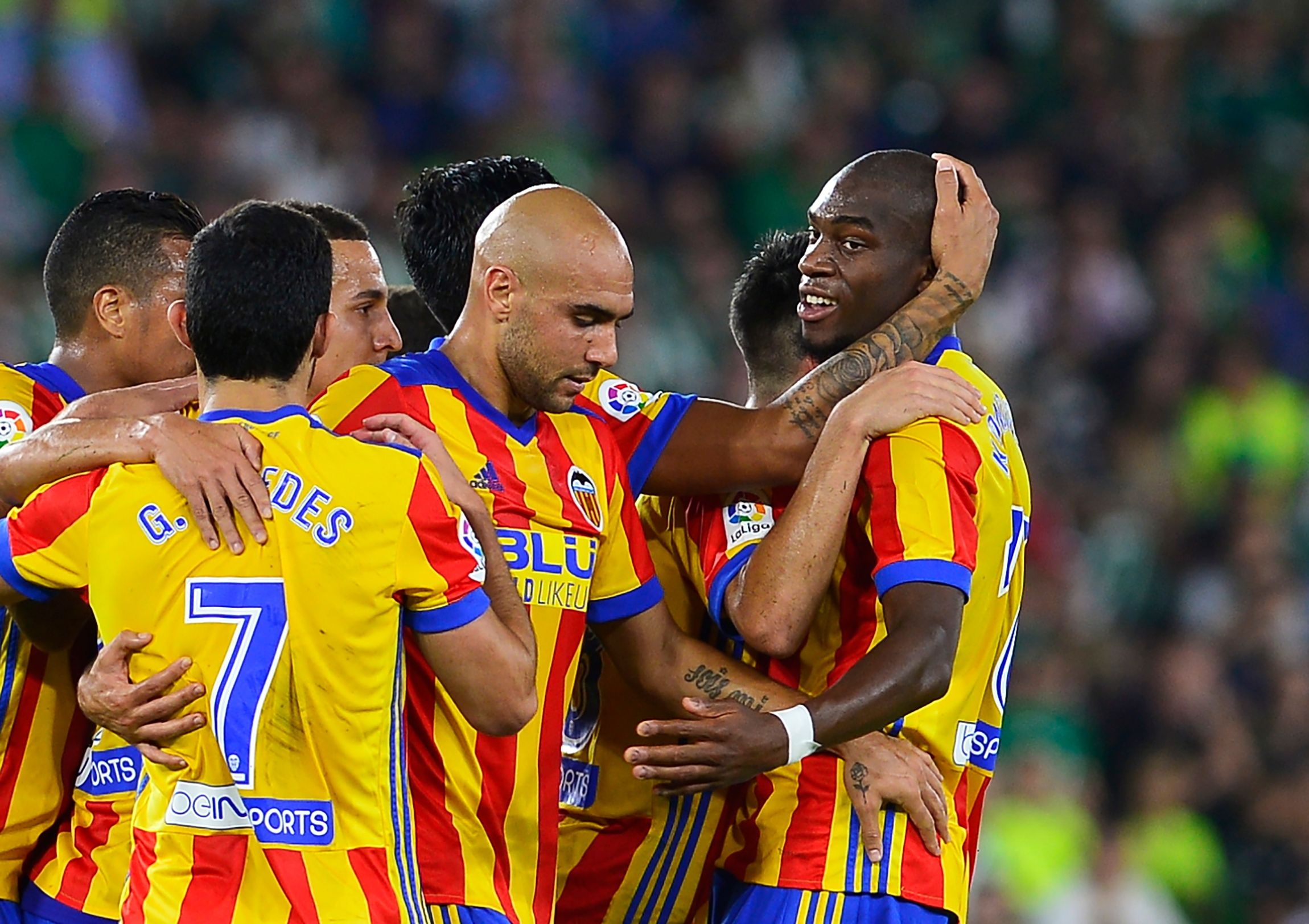 Kondogbia celebrating his goal against Betis