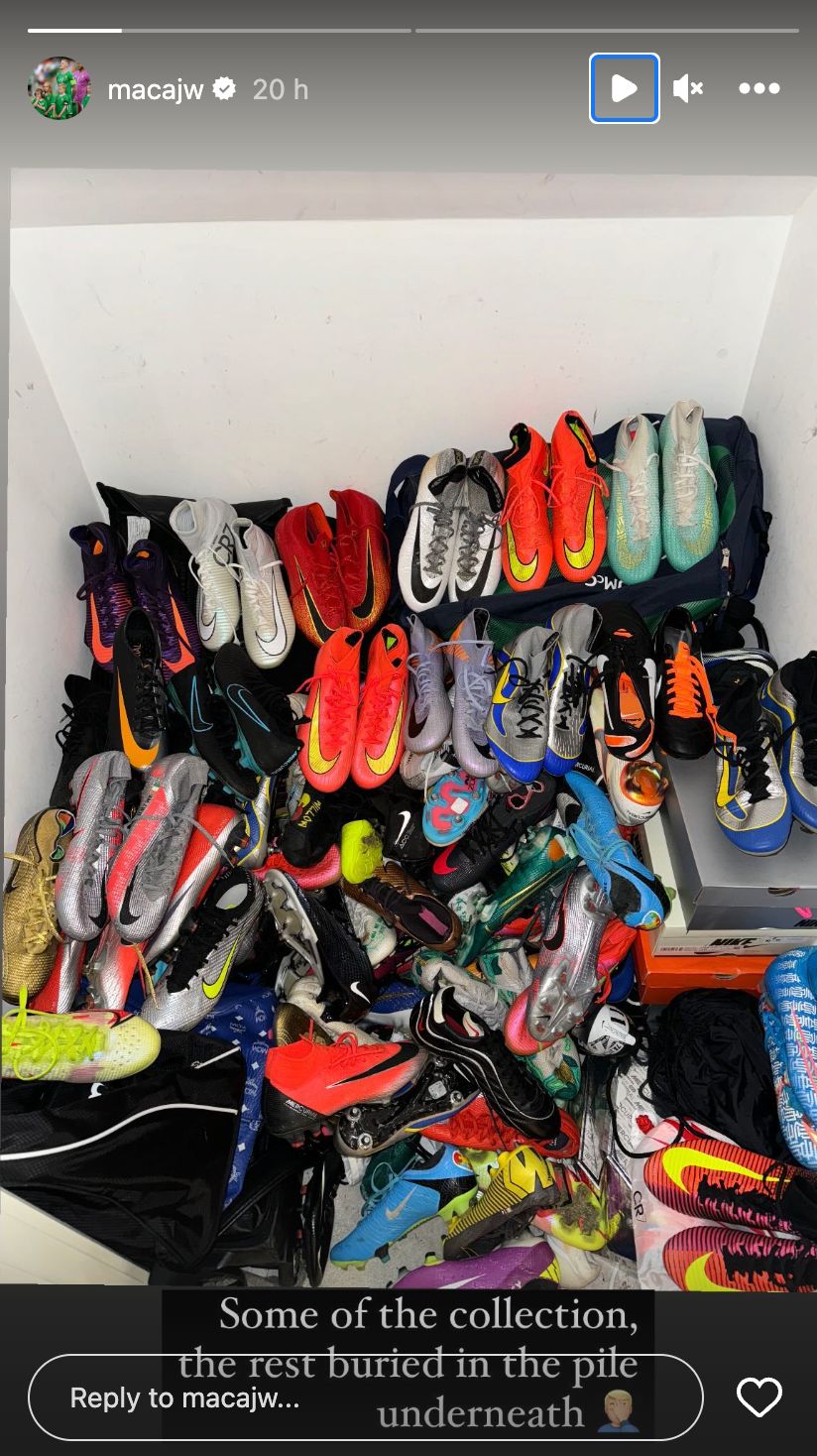 James McClean Wrexham boot collection