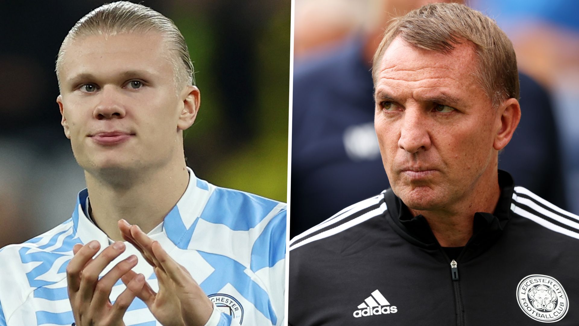 Erling Haaland Brendan Rodgers Leicester City vs Manchester City 2022