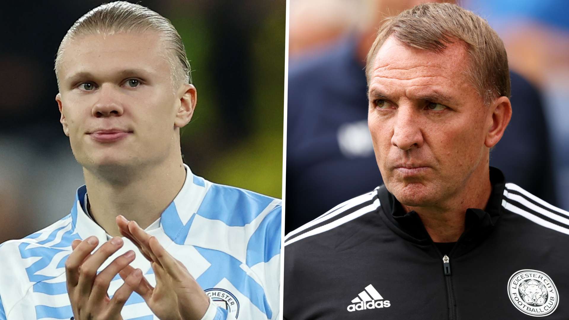 Erling Haaland Brendan Rodgers Leicester City vs Manchester City 2022