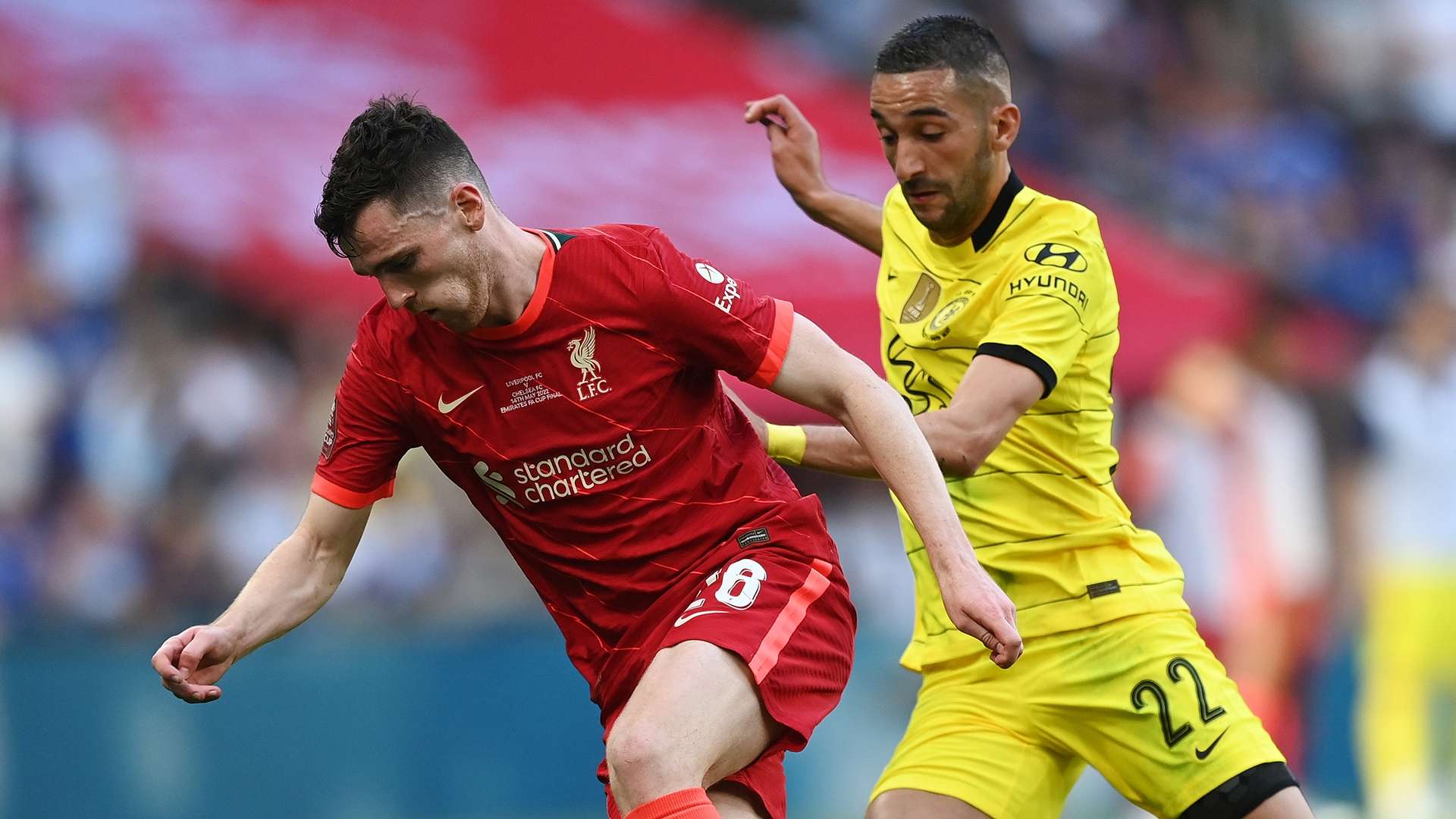 Andy Robertson Hakim Ziyech Liverpool Chelsea FA Cup final 2021-22
