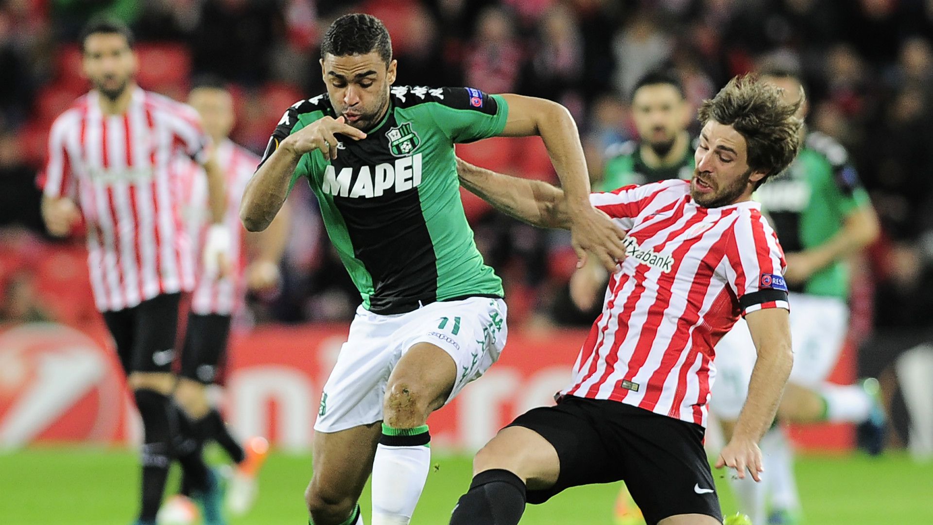 Gregoire Defrel Yeray Alvarez Athletic Bilbao Sassuolo UEFA Europa League 24112016