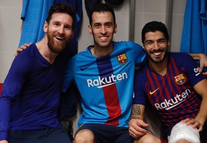 Luis Suarez Messi Busquets Barcelona