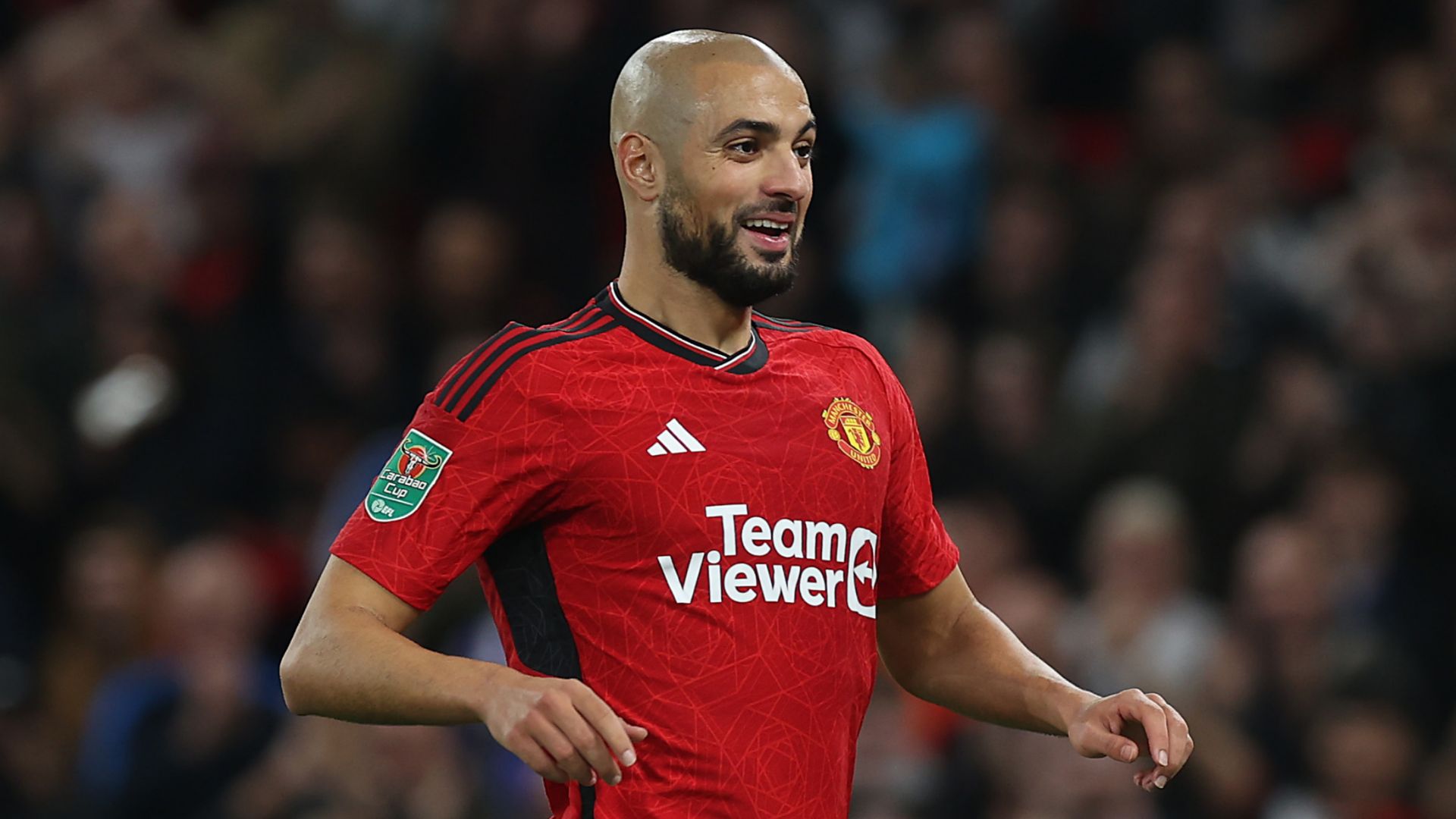 Sofyan Amrabat Man Utd 2023-24 smile