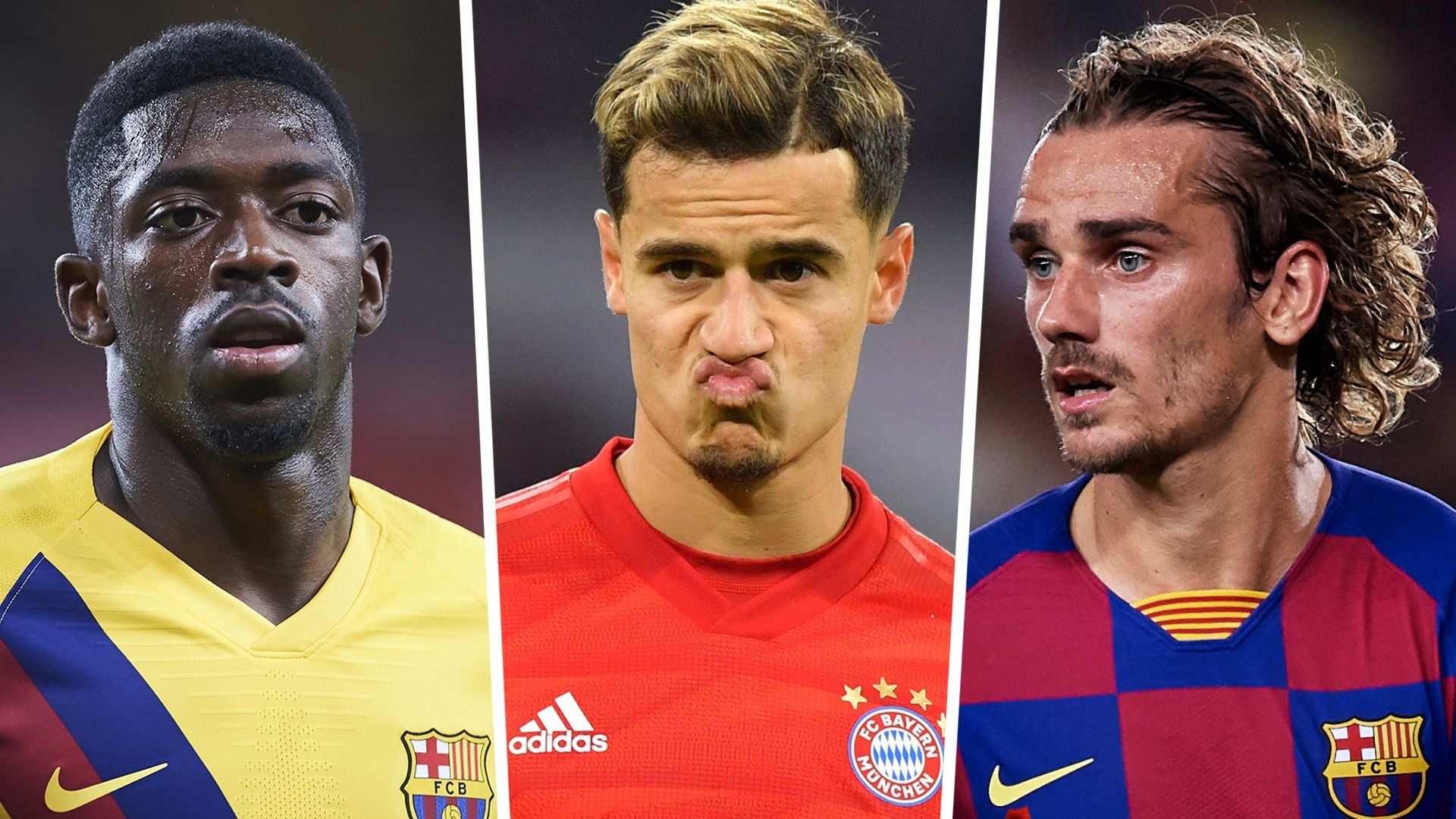 Ousmane Dembele Philippe Coutinho Antoine Griezmann Barcelona Bayern Munich 2019-20 GFX