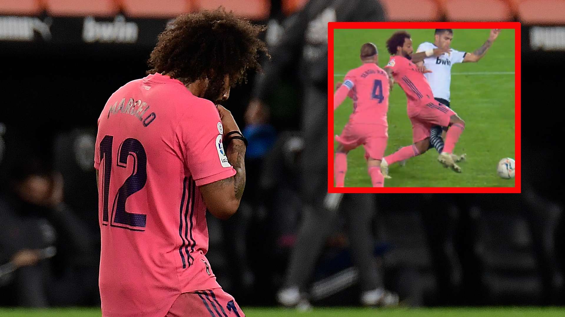 Marcelo y su penalti sobre Maxi, Valencia vs. Real Madrid