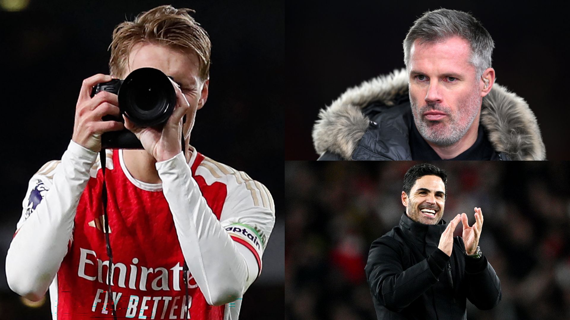 Martin Odegaard Jamie Carragher Mikel Arteta split