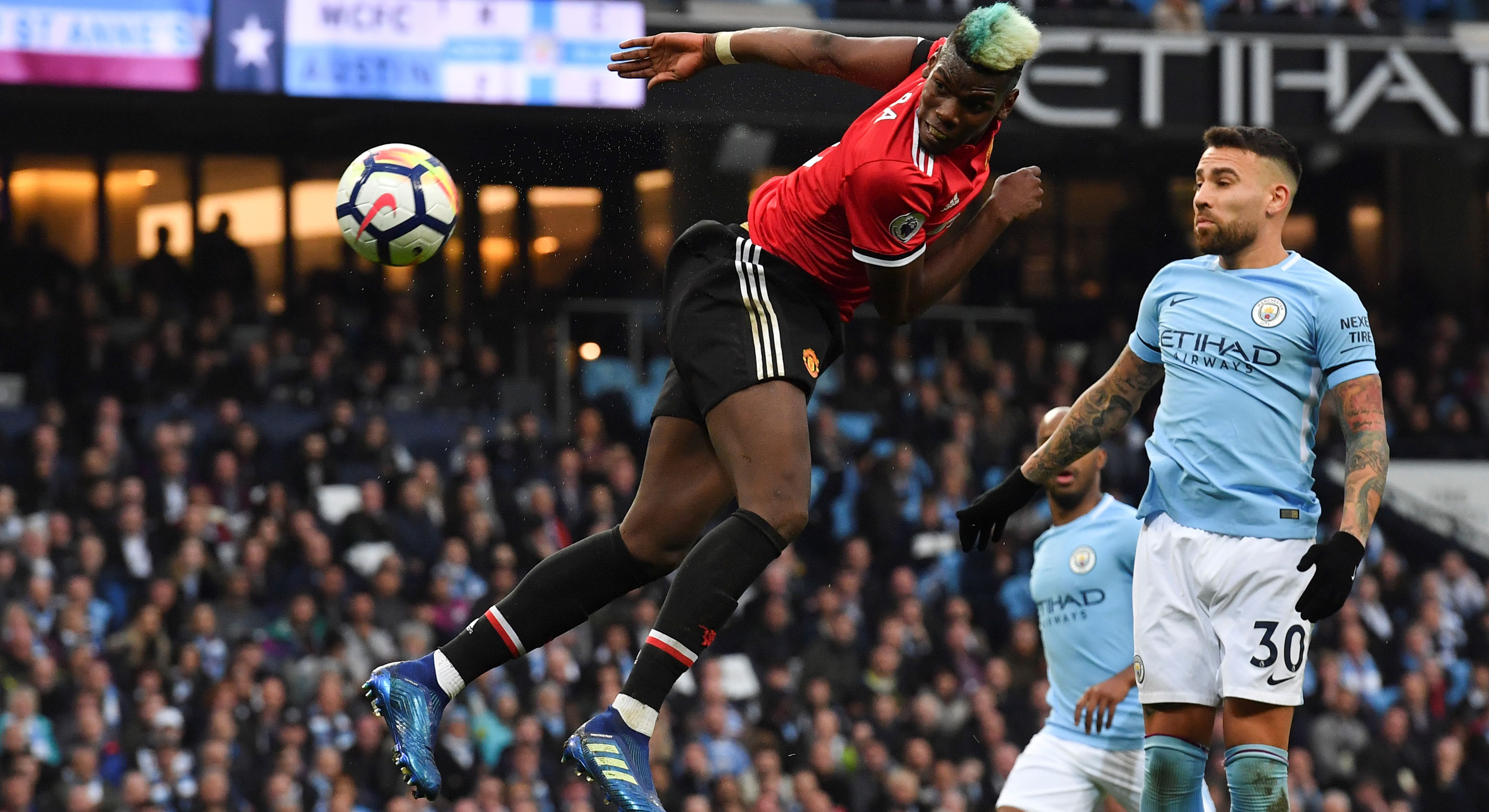 Paul Pogba Nicolas Otamendi Manchester United Manchester City
