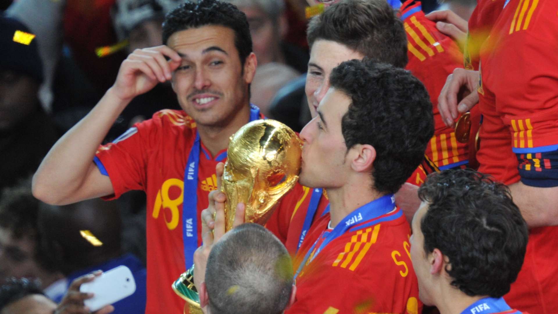 Sergio Busquets Spain World Cup trophy