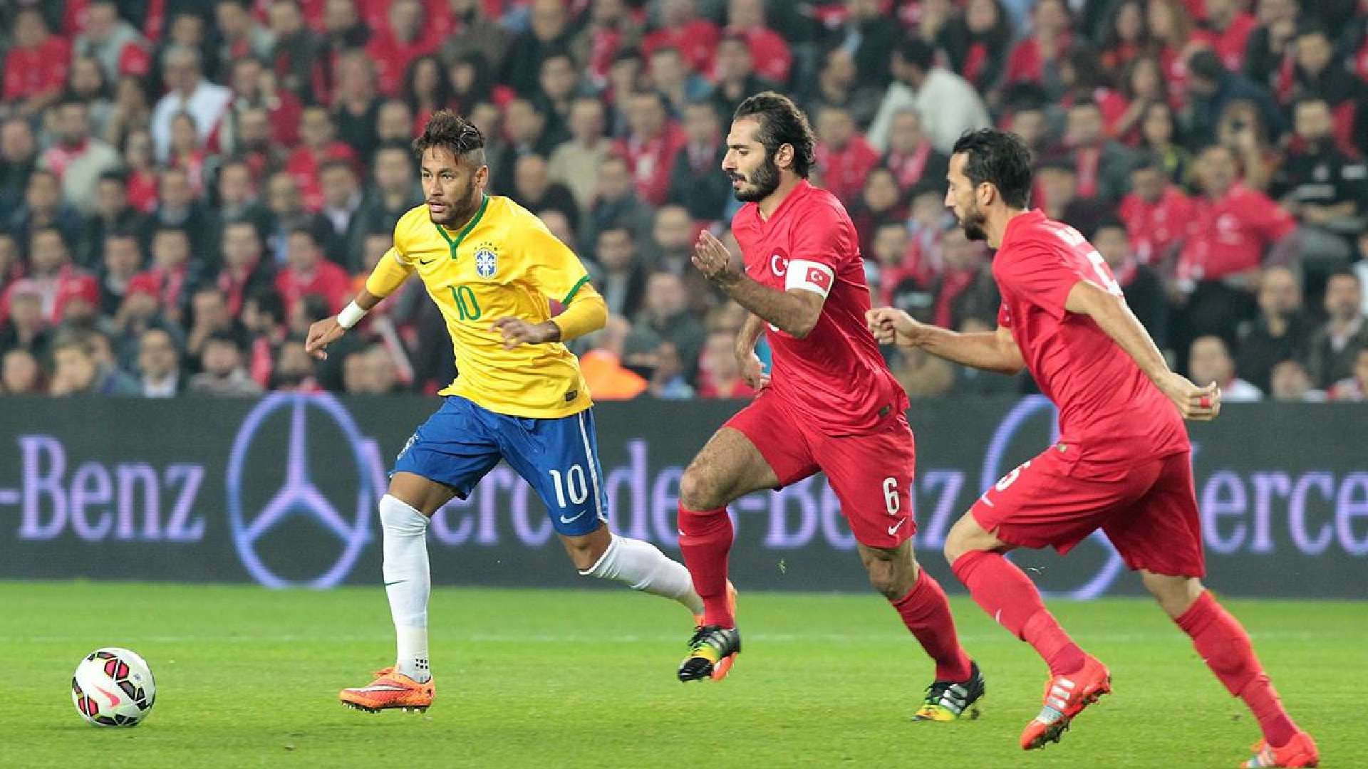NEYMAR JR HAMIT ALTINTOP TURKEY BRAZIL FRIENDLY 12112014
