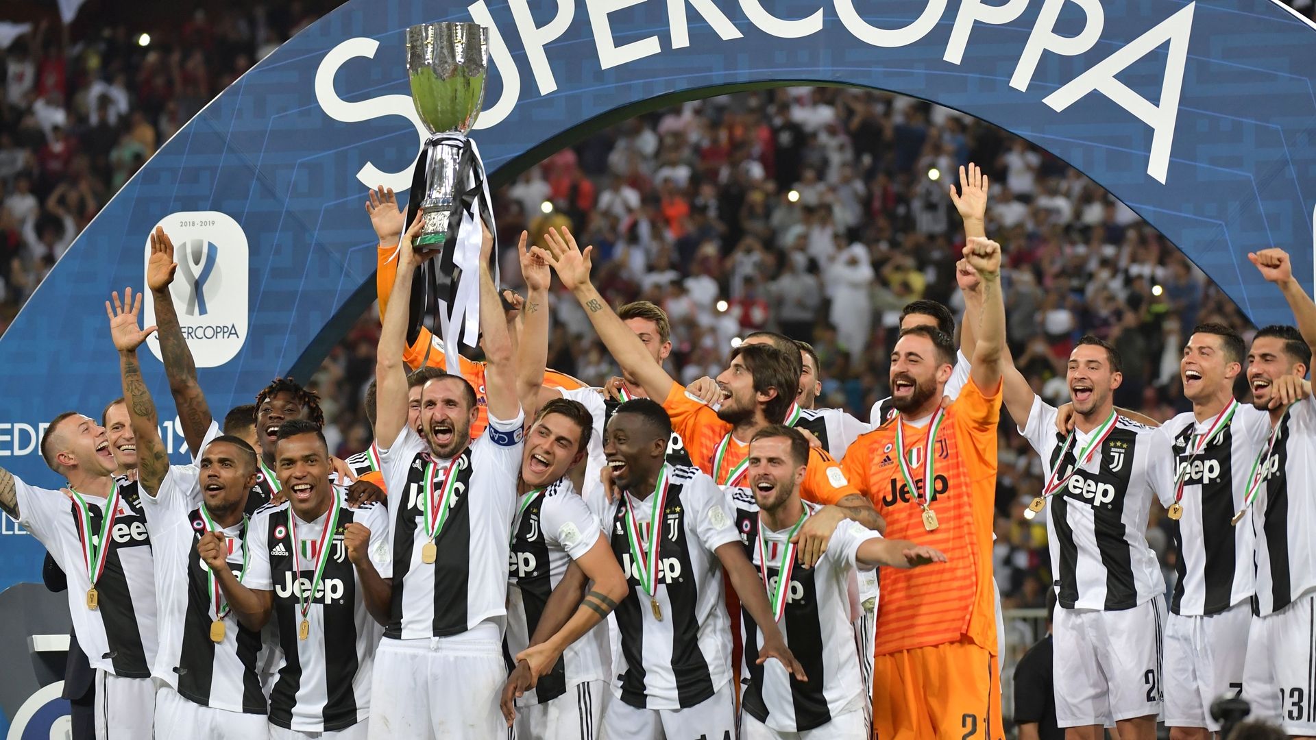 Juventus celebrating Supercoppa