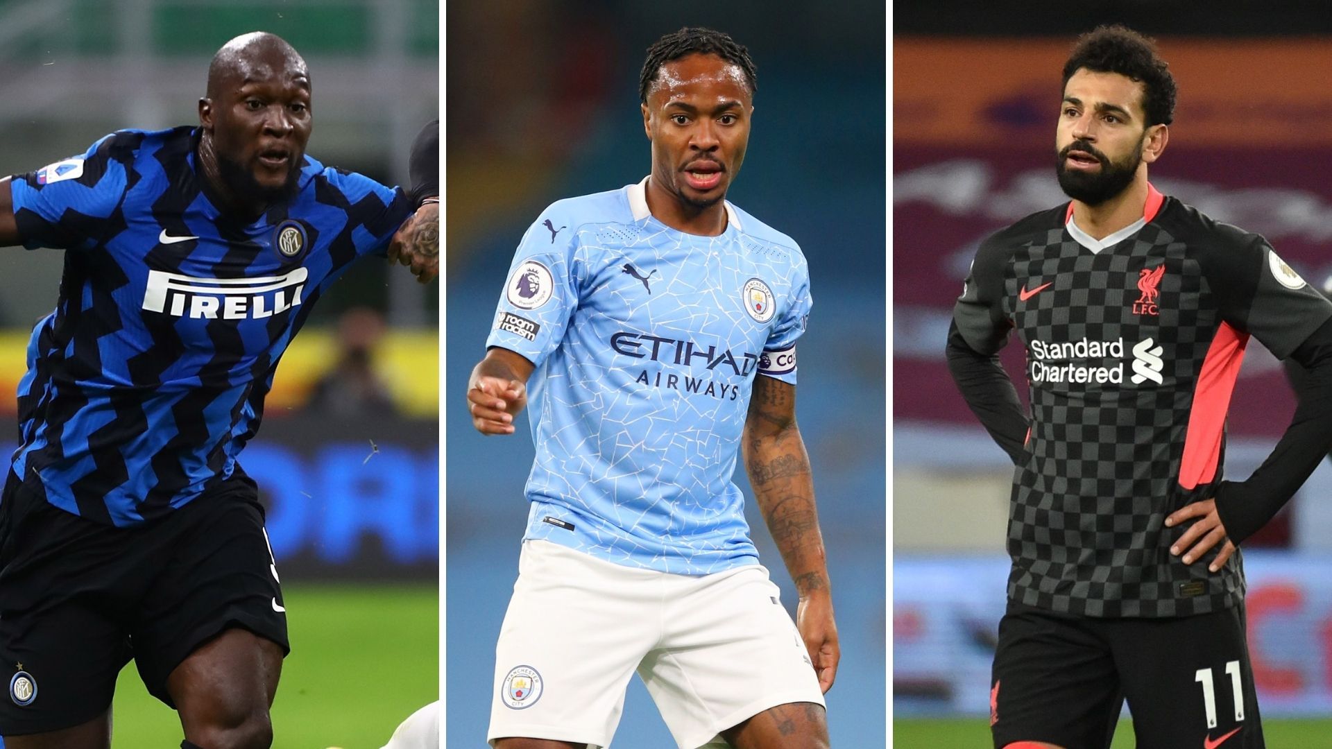 Lukaku, Sterling y Salah (Inter, City y Liverpool)