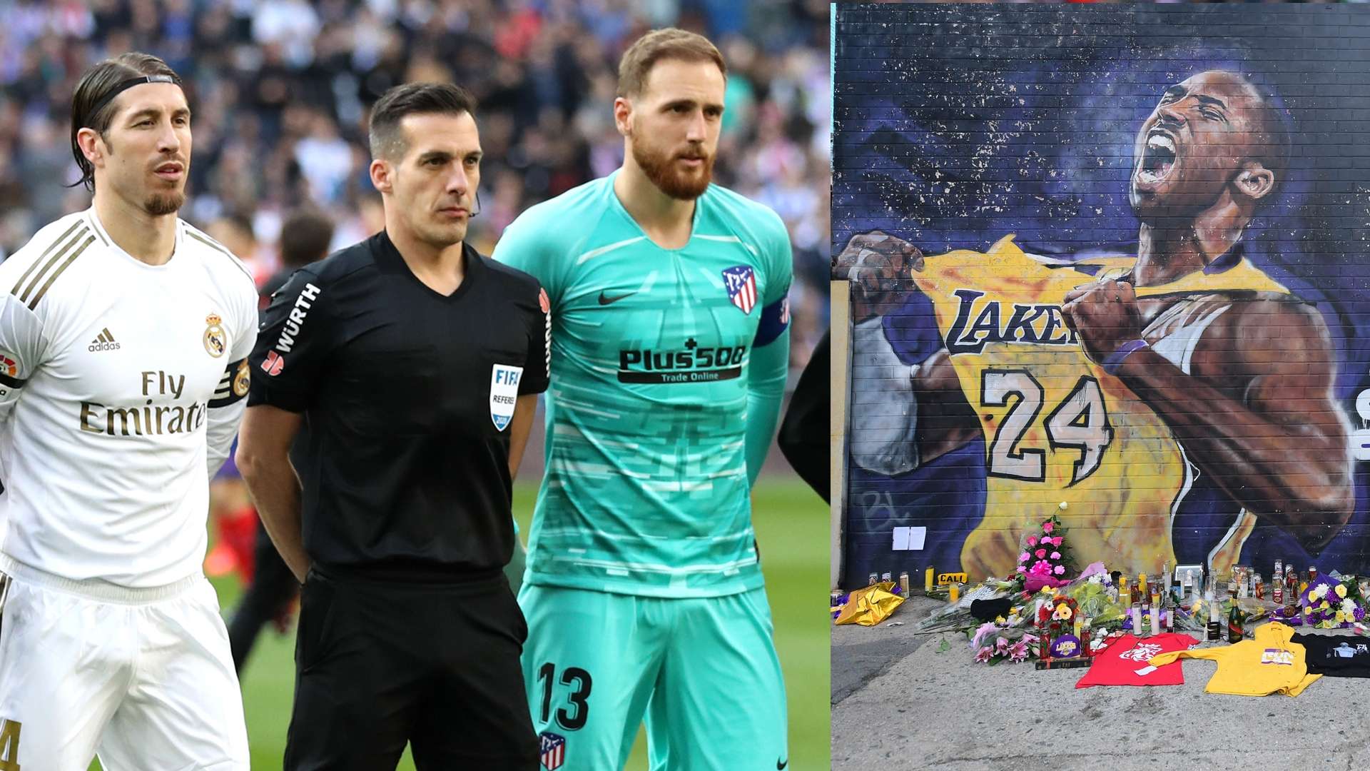 Homenaje en el Real Madrid-Atlético a Kobe Bryant