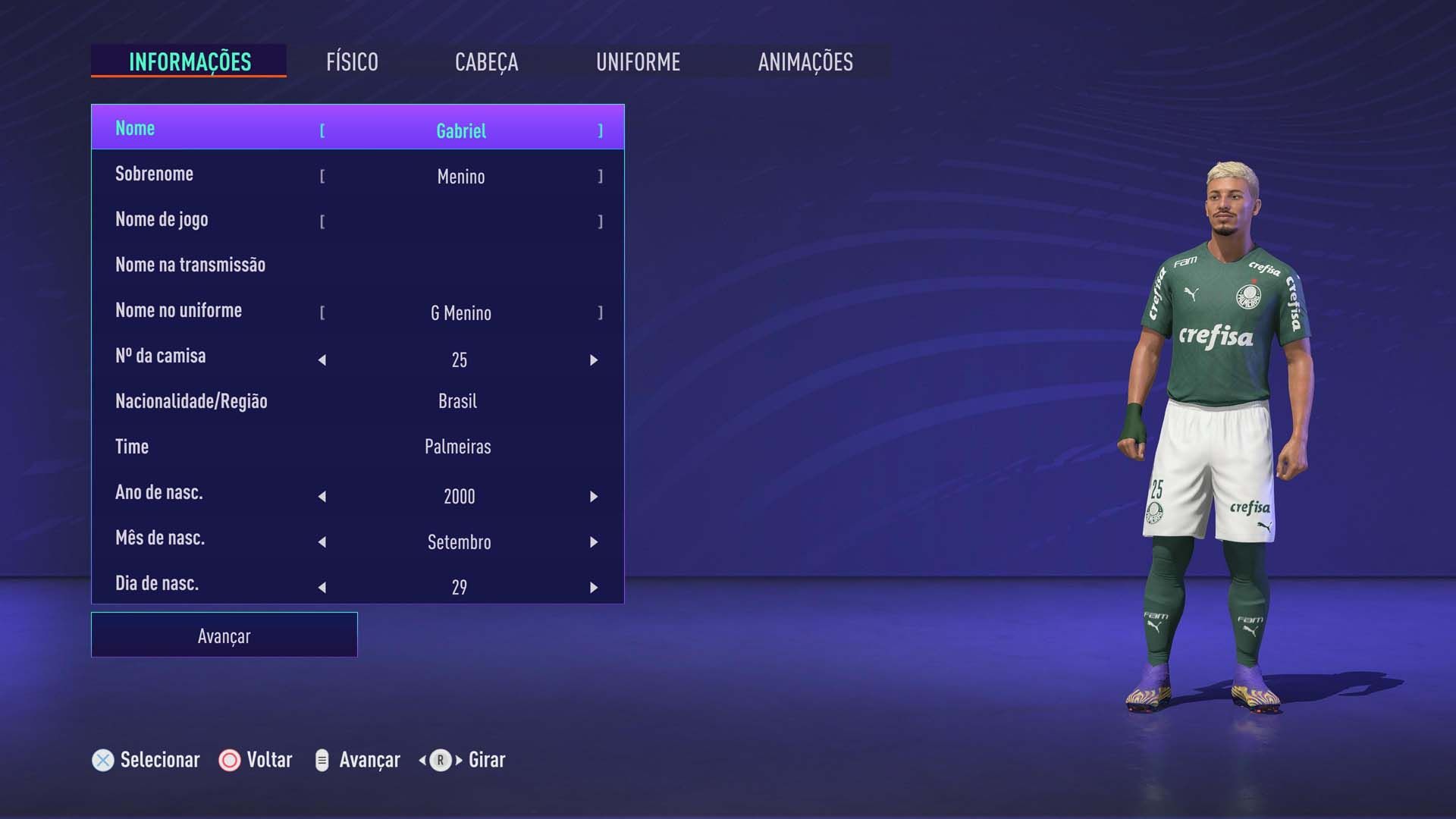 4 - Criar jogadores FIFA 21